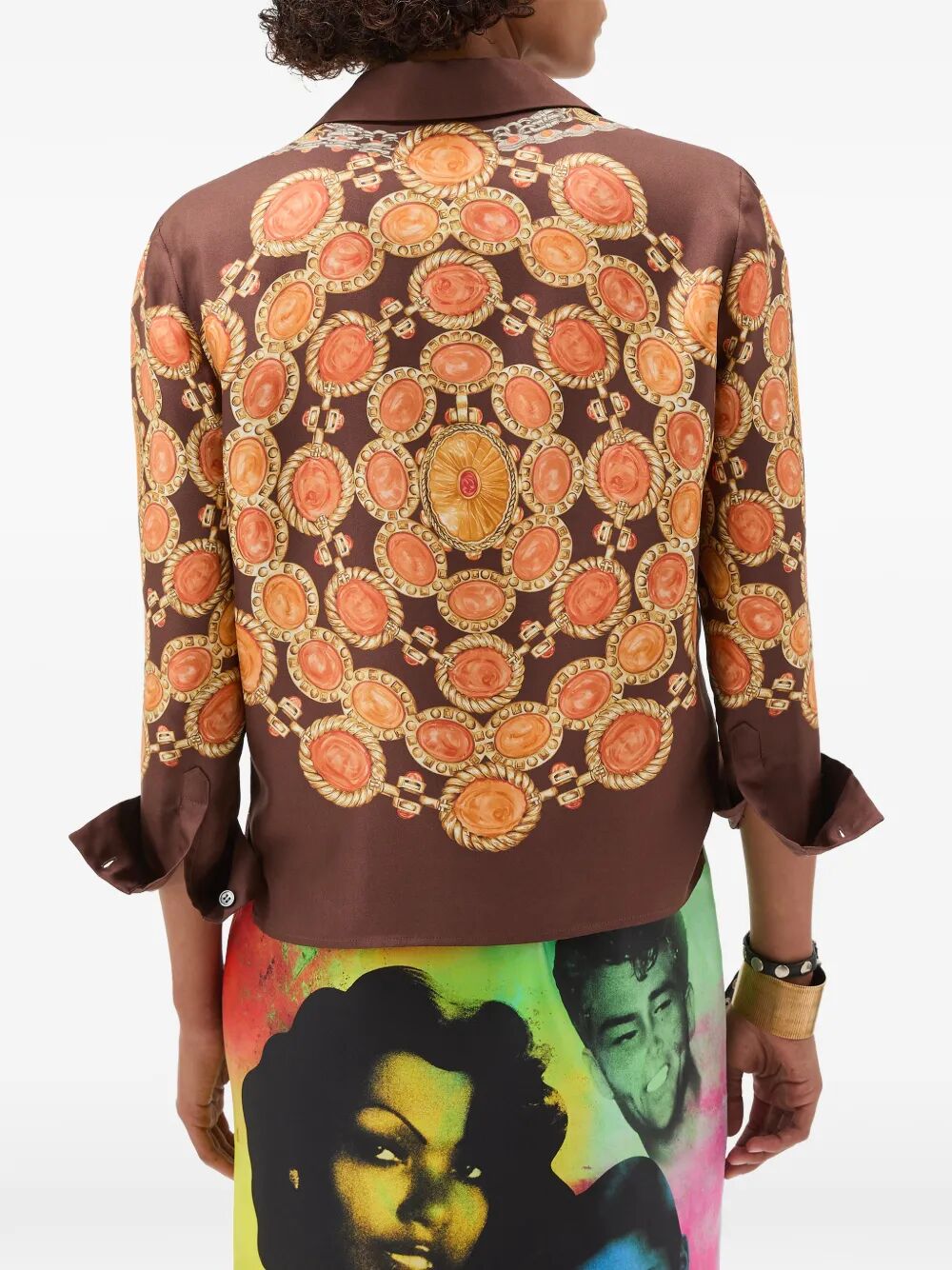 Versace Women "The Lover" Print Silk Twill Shirt VERSACE