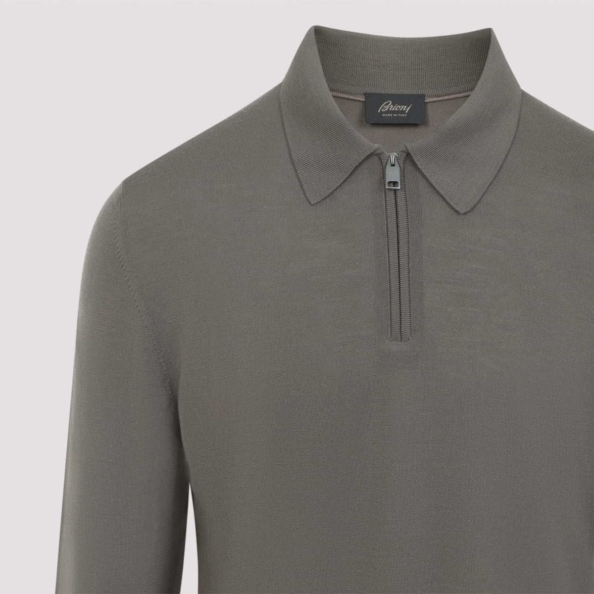 Brioni Long Sleeves Zip Polo Men BRIONI