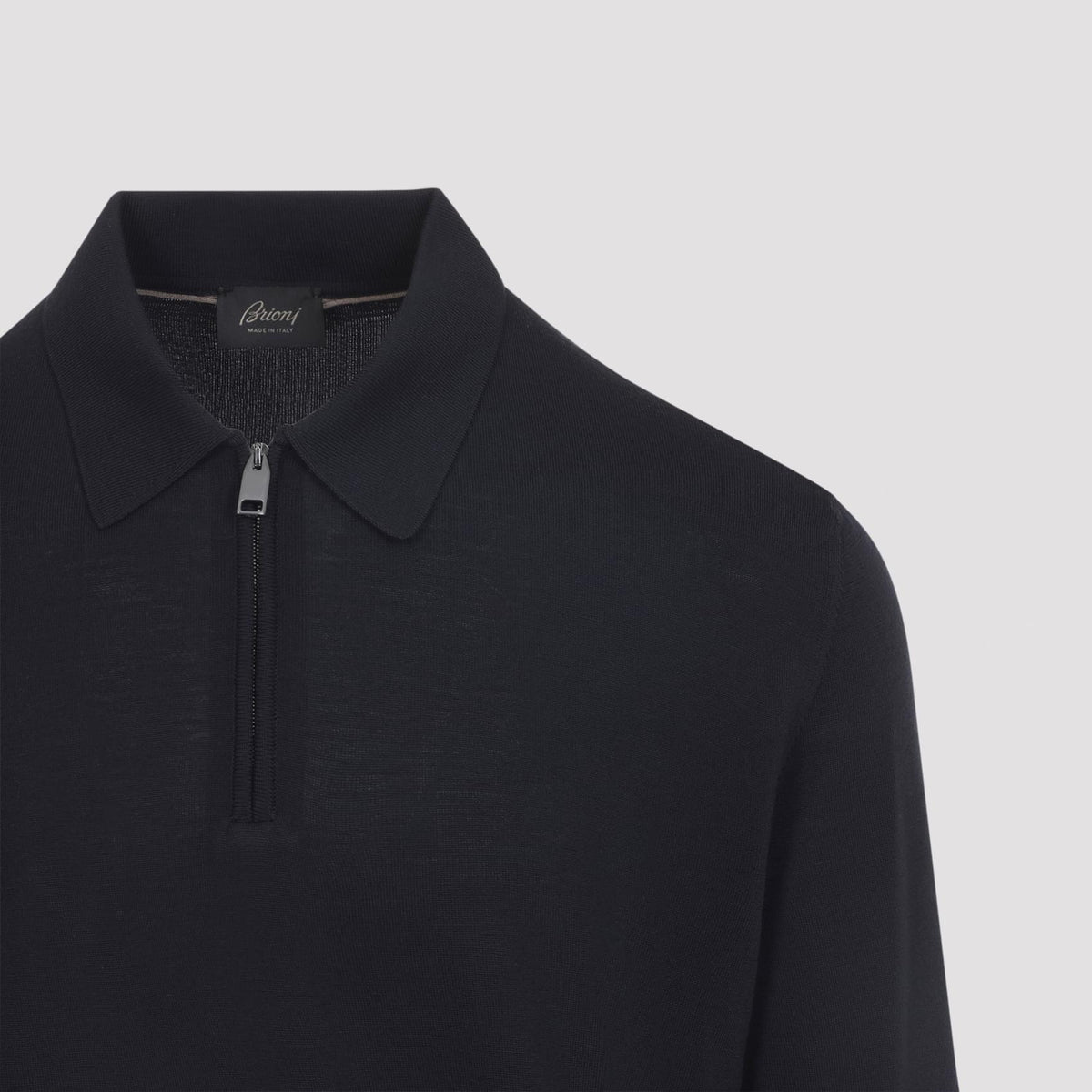 Brioni Long Sleeves Zip Polo Men BRIONI