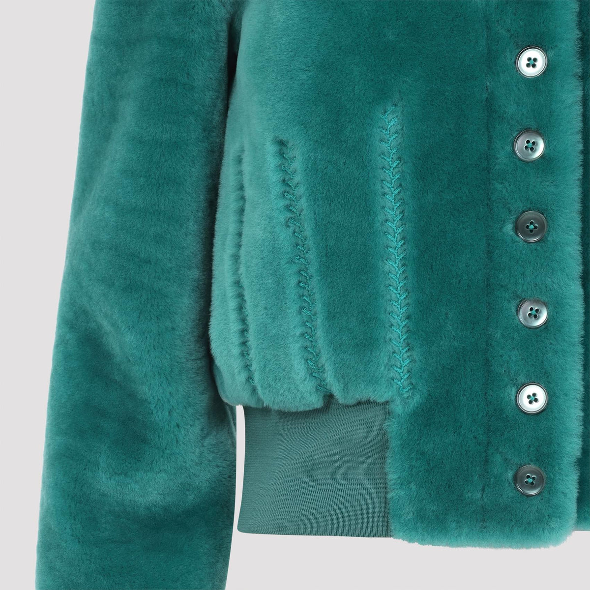 Alexander Mcqueen Cropped Shearling Bomber Jacket Women ALEXANDER MCQUEEN