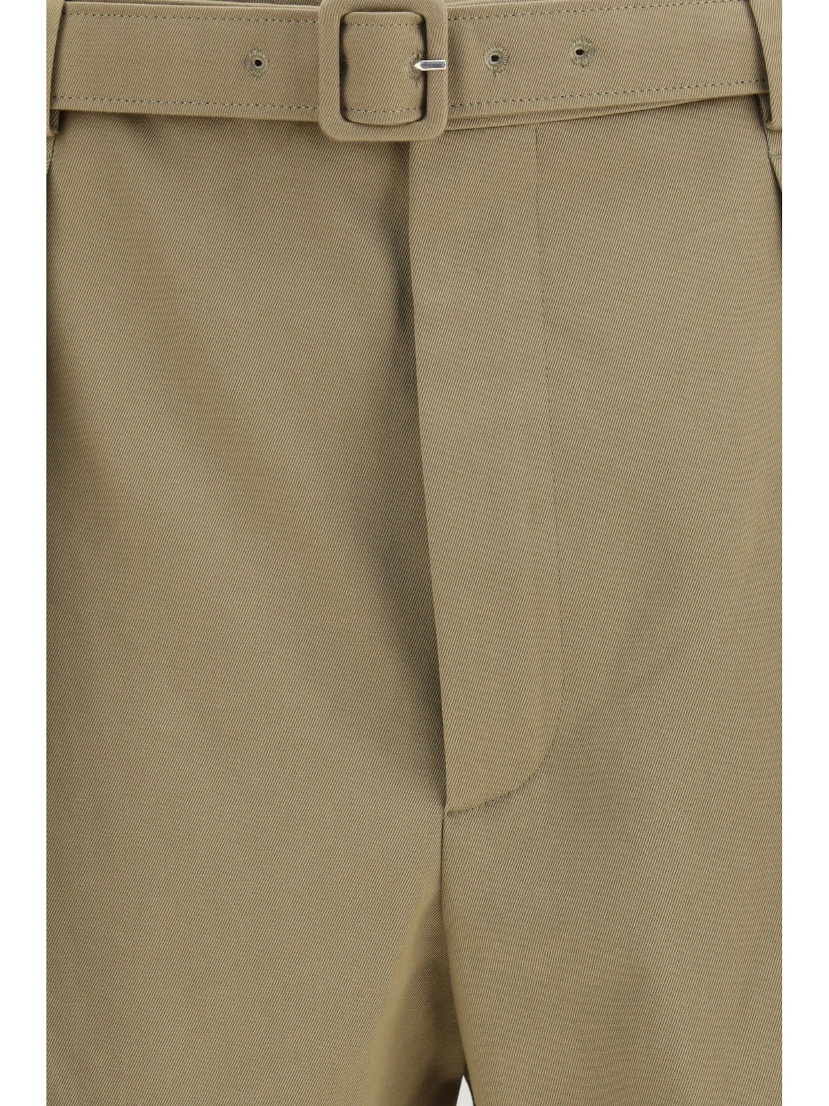 Saint Laurent Men Pleated Belt Shorts