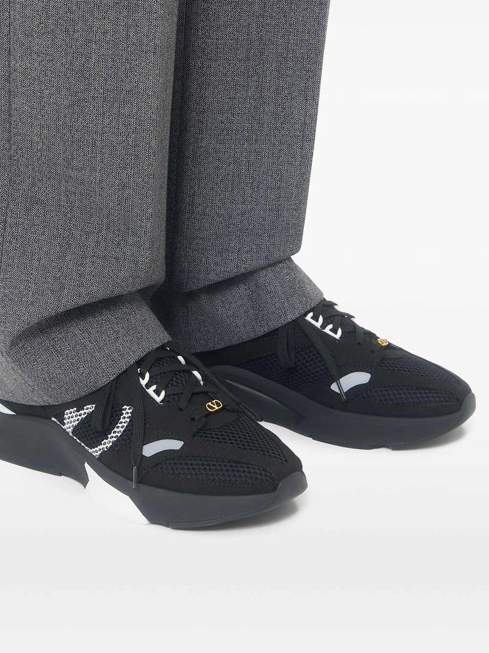Valentino Garavani Men Demivee Sneakers In Mesh Fabric With Suede Inserts VALENTINO GARAVANI