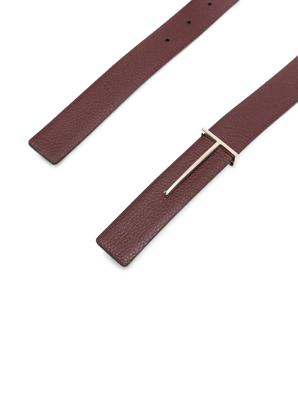 Tom Ford Women Grained Leather And Spazzolato Leather Slim T Belt TOM FORD