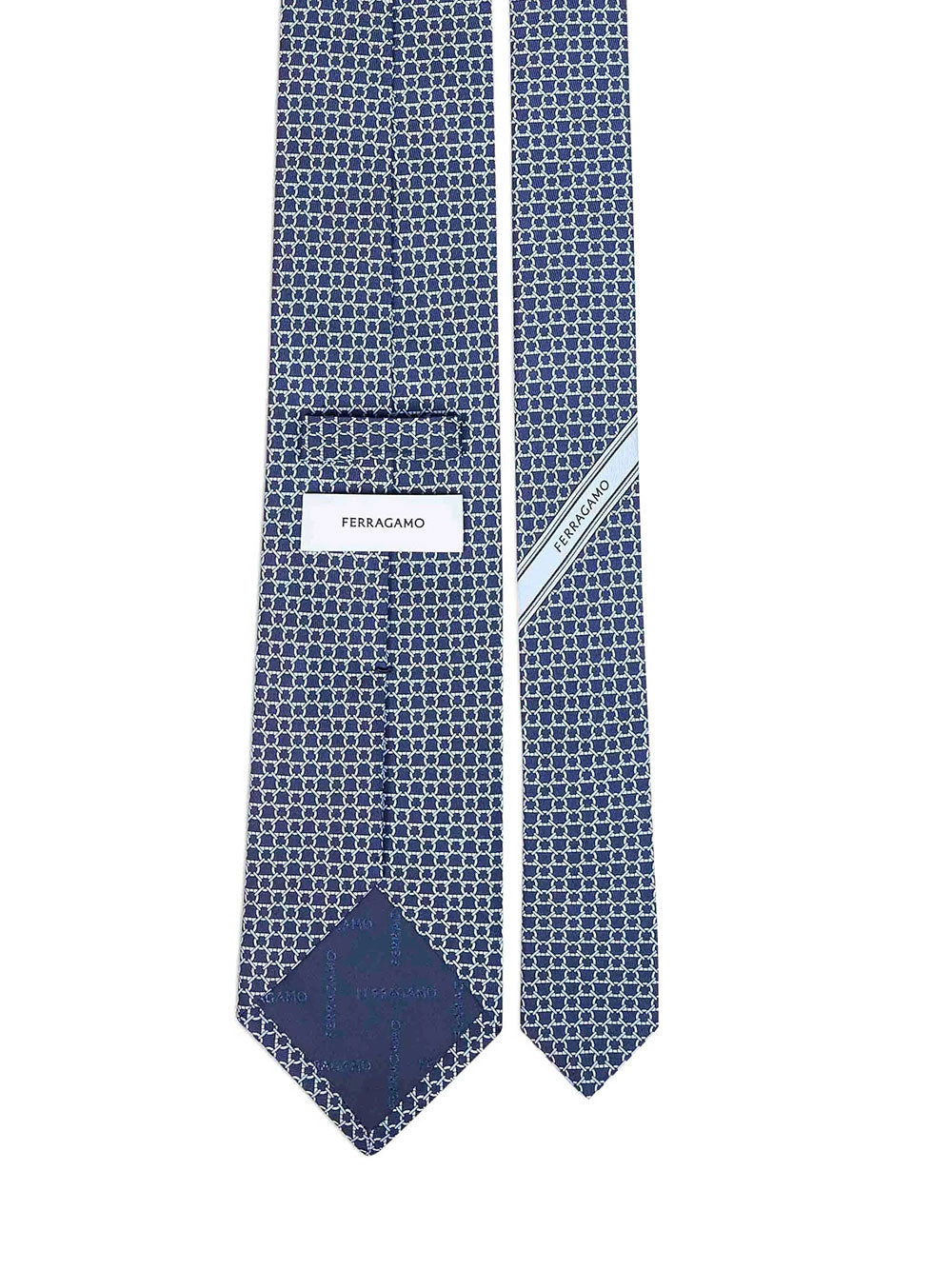 Ferragamo Men Link Print Silk Tie FERRAGAMO