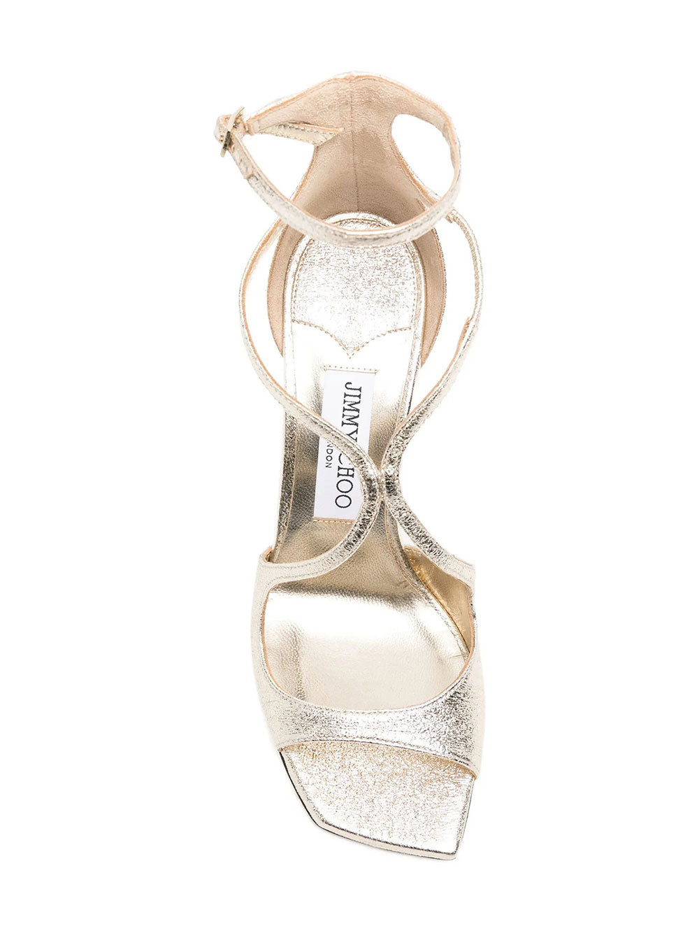 Jimmy Choo Women Azia 95 Platinum Brilliance Fabric Sandals
