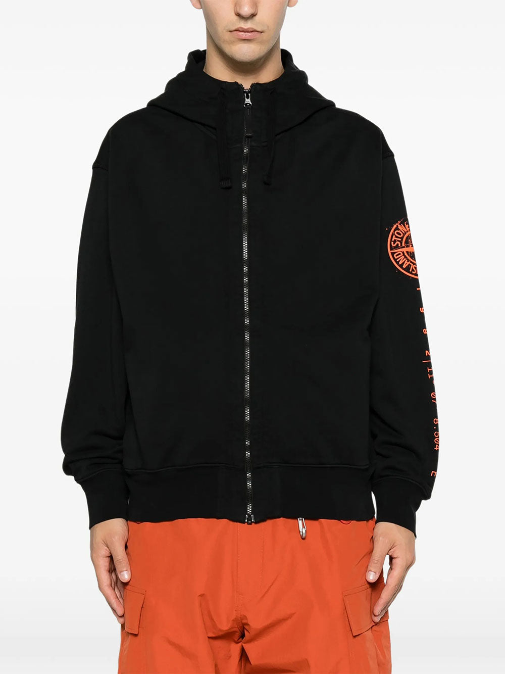 Stone Island Men Oversized-Fit Zip-Up Sweatshirt With `Vertical Placement` Print STONE ISLAND