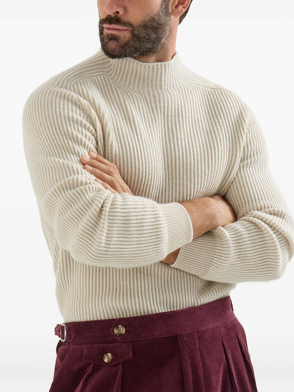 Brunello Cucinelli Men Cashmere English Rib Turtleneck Sweater BRUNELLO CUCINELLI