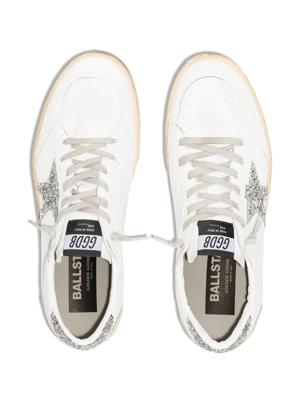 Golden Goose Women Ball Star Sneakers In Nappa With White Star And Glitter Heel Tab GOLDEN GOOSE