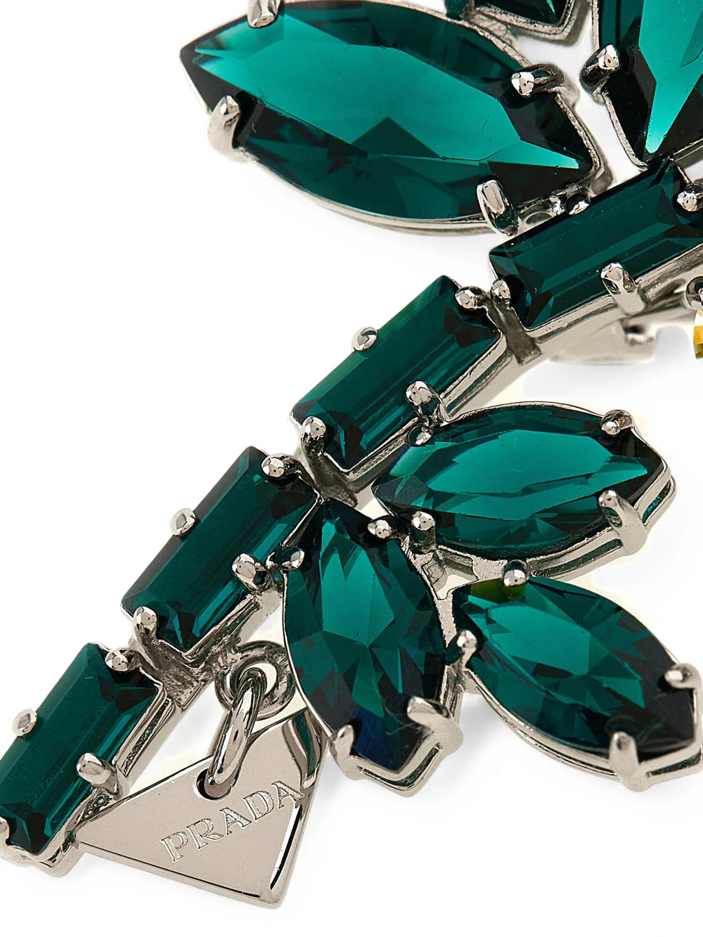 Prada Women Spilla In Metallo Con Cristalli PRADA