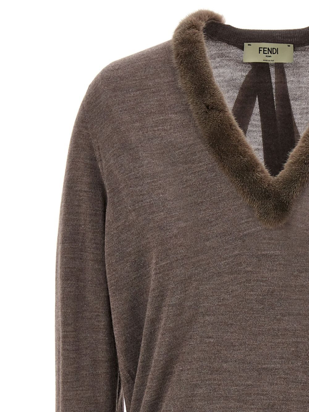 Fendi Women Wool And Silk V-Neck Jumper FENDI