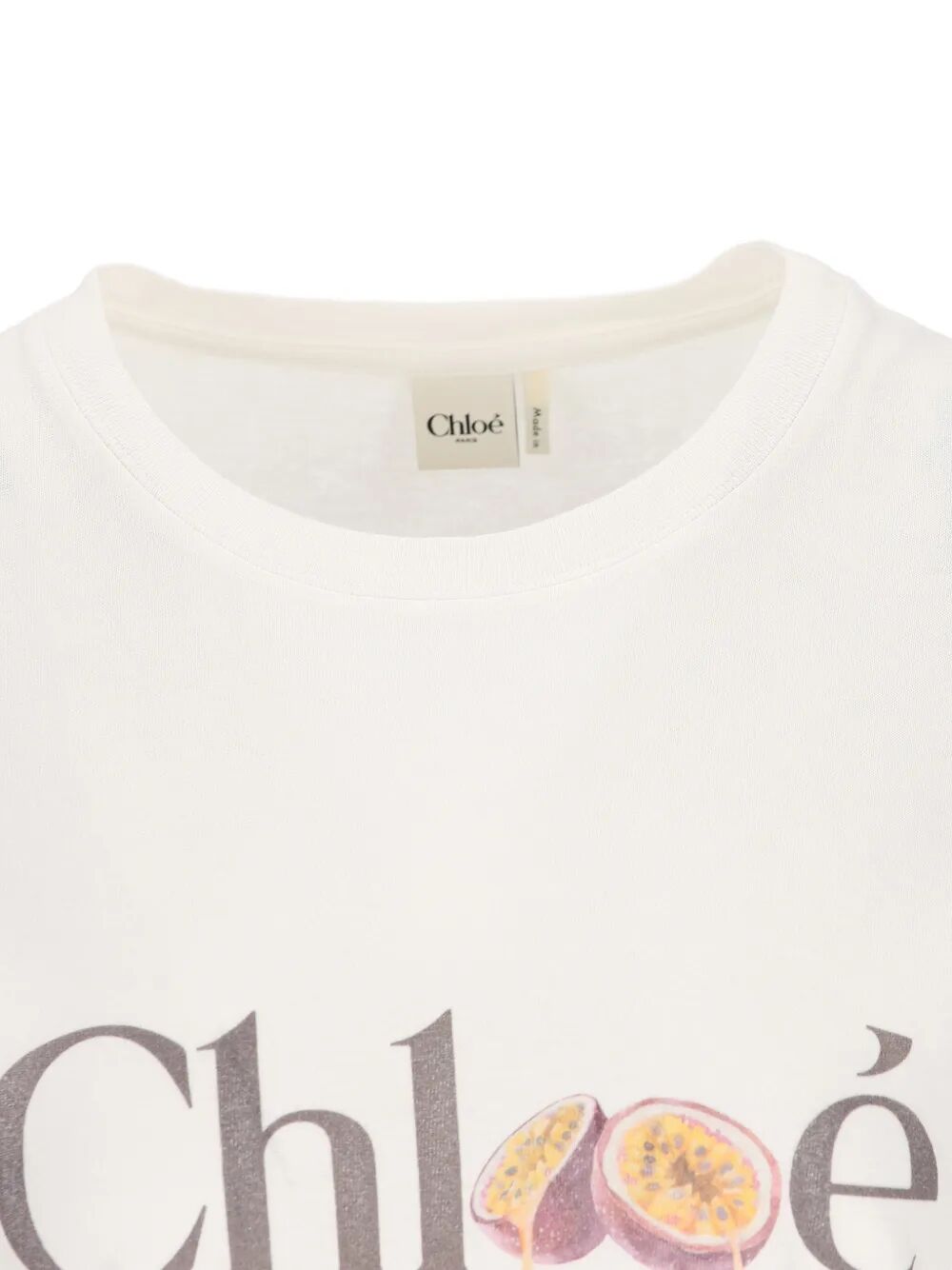 Chloe Women Passion Fruit Print Baby Fit Cotton Jersey T-Shirt CHLOE