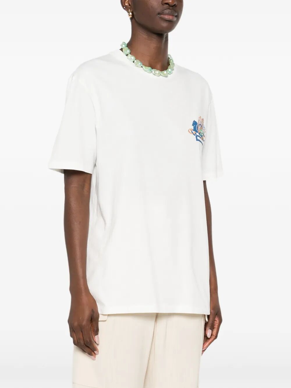 Etro Women Embroidered Logo Cotton T-Shirt ETRO