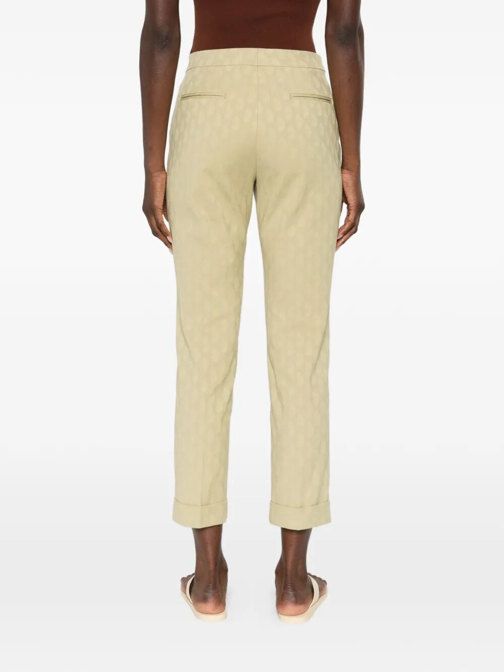 Etro Women Cropped Cotton Jacquard Trousers With Micro Paisley Motif ETRO
