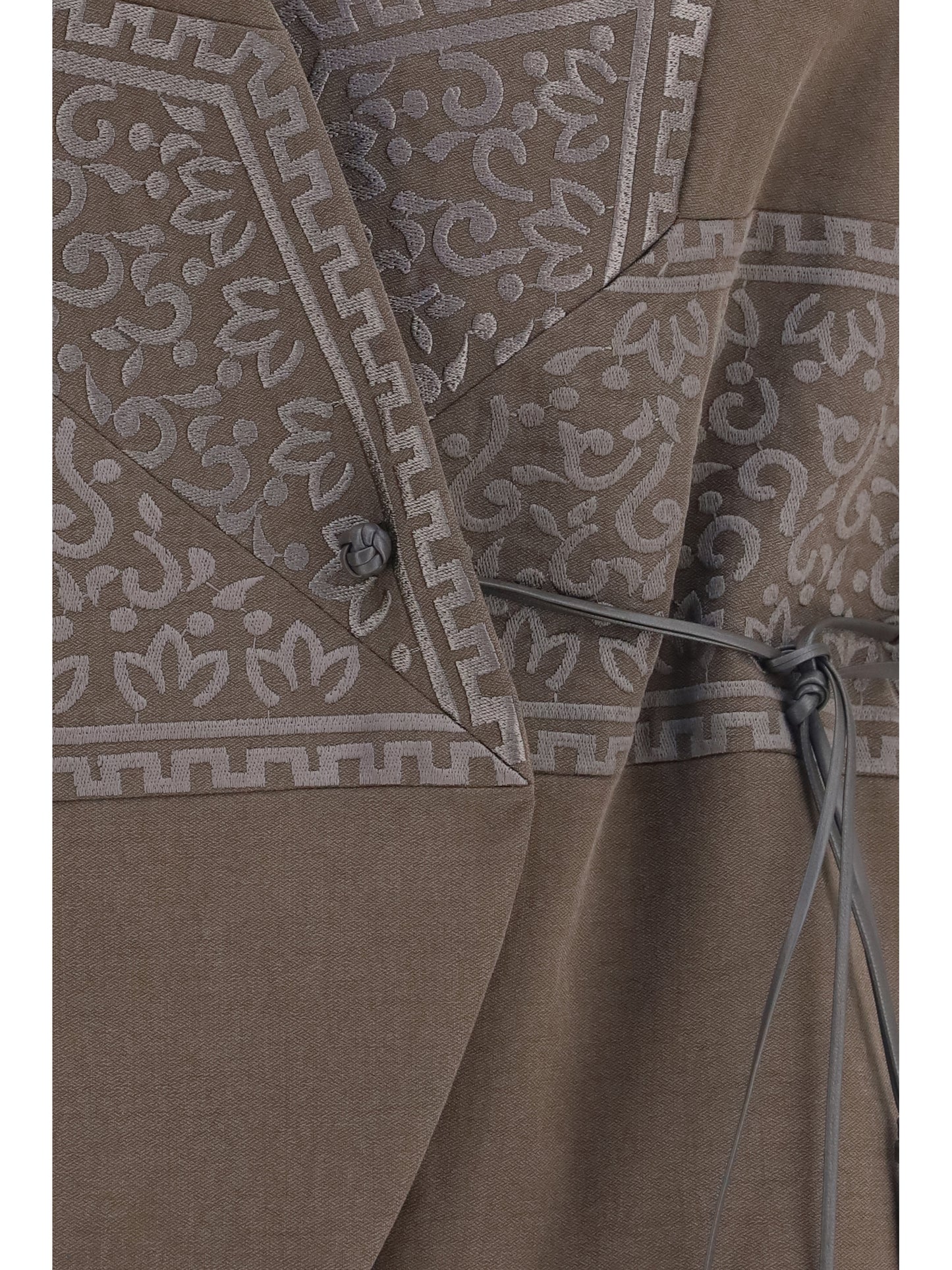Giorgio Armani Women Vest In Washed Silk And Virgin Wool With Jacquard Pattern And Ties GIORGIO ARMANI