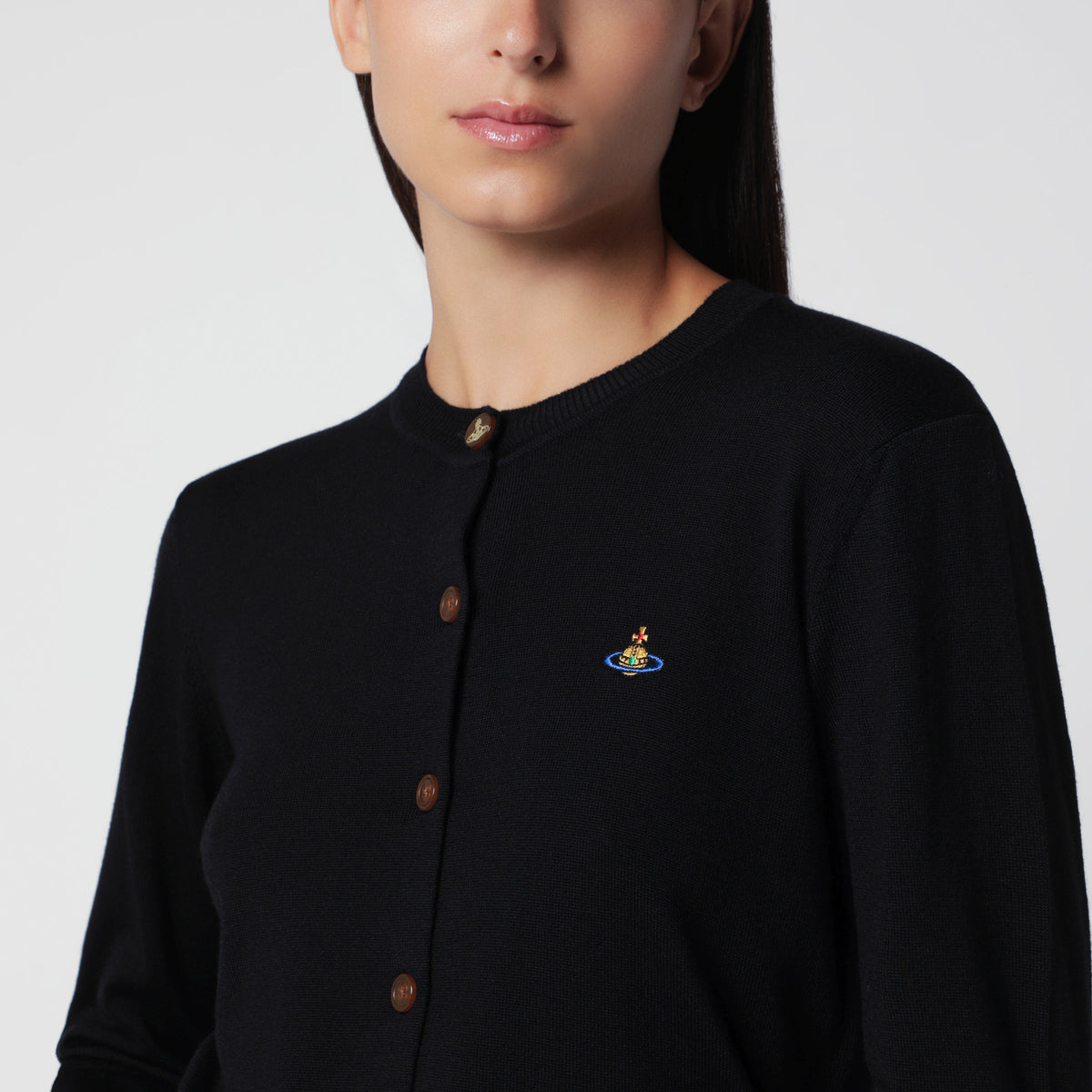 Vivienne Westwood Black Cardigan With Orb Logo Women VIVIENNE WESTWOOD