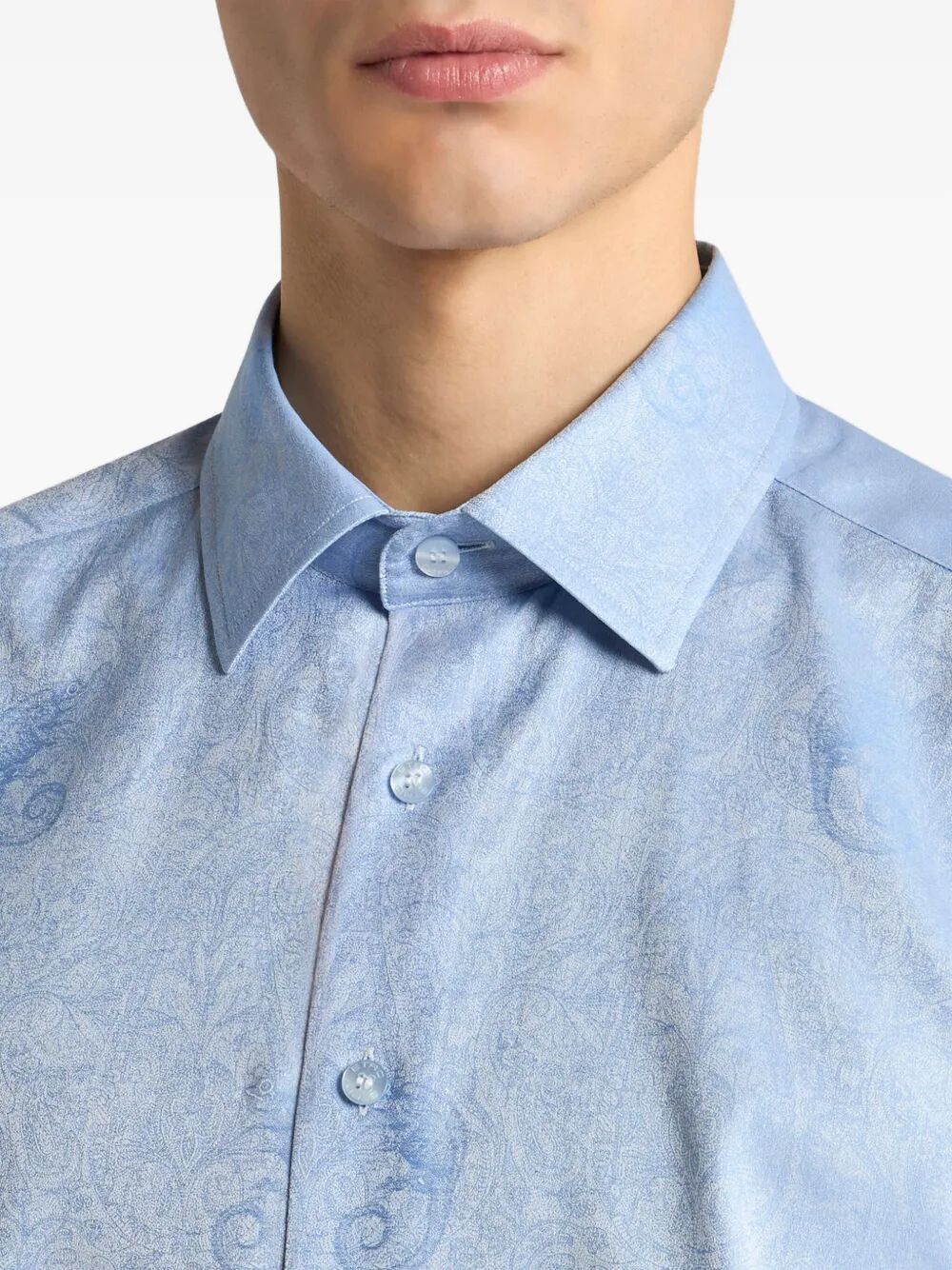 Etro Men Cotton Jacquard Shirt With Gecko Motif ETRO
