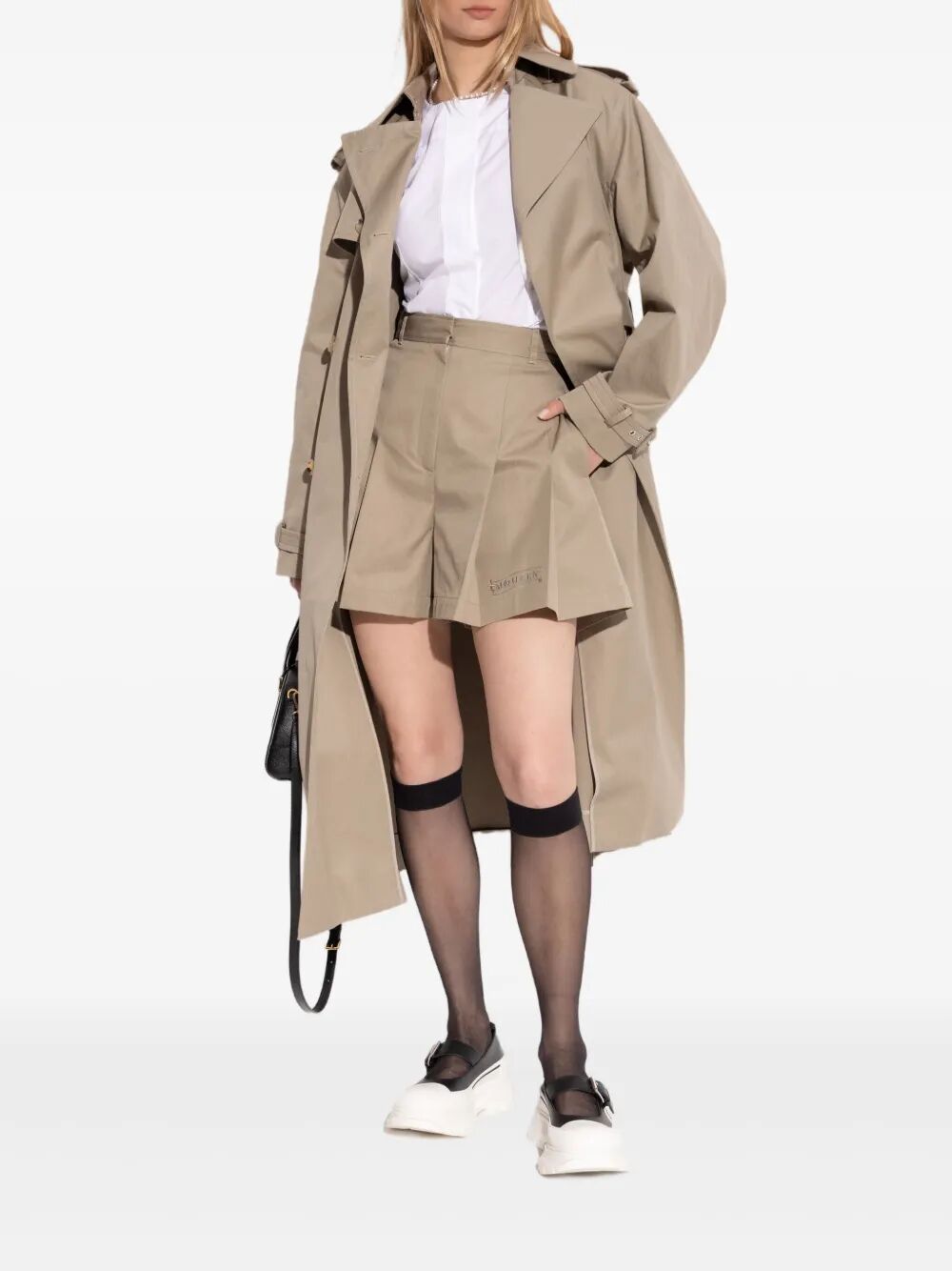 Alexander Mcqueen Women Double-Breasted Trench Coat ALEXANDER MCQUEEN