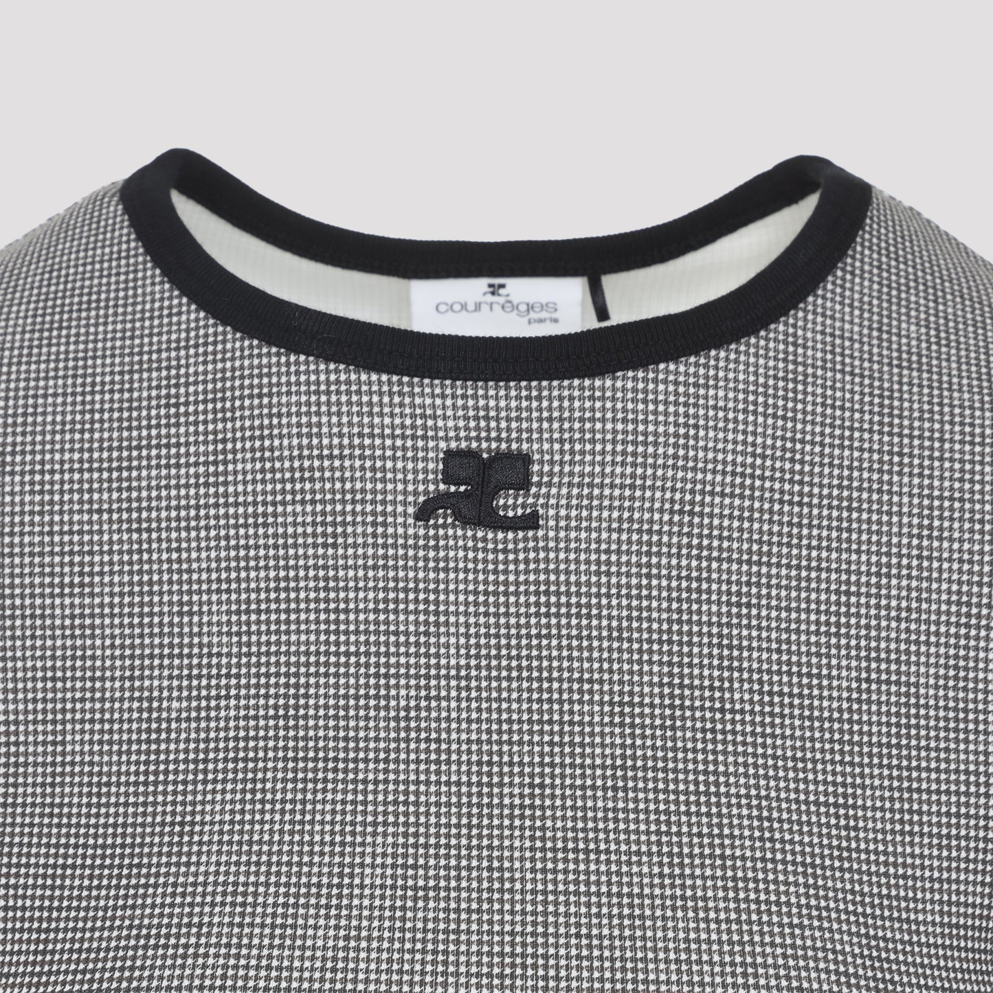 Courreges Houndstooth Contrast T-Shirt Women COURREGES