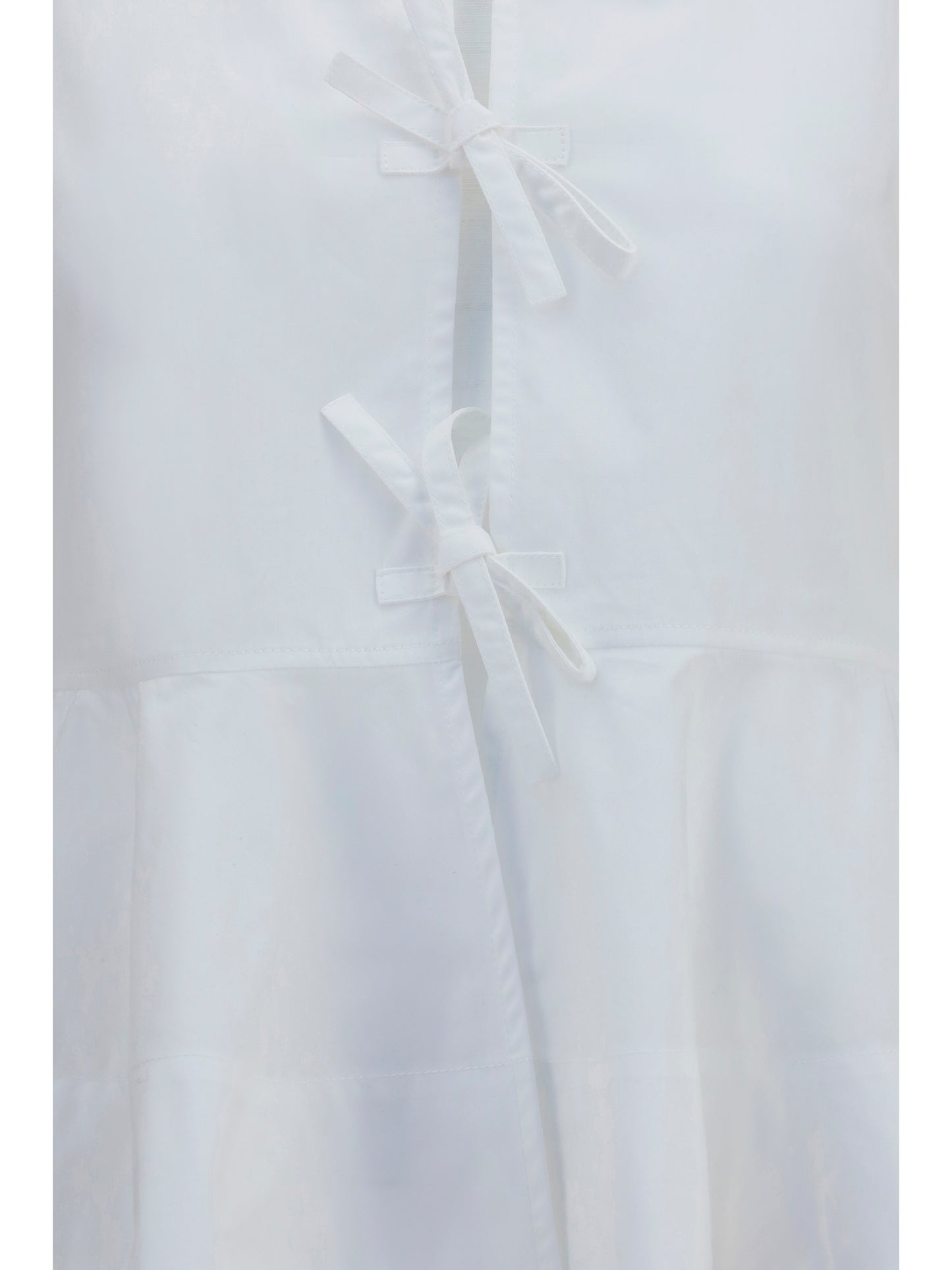 Ganni Women Cotton Poplin Blouse With Bows GANNI