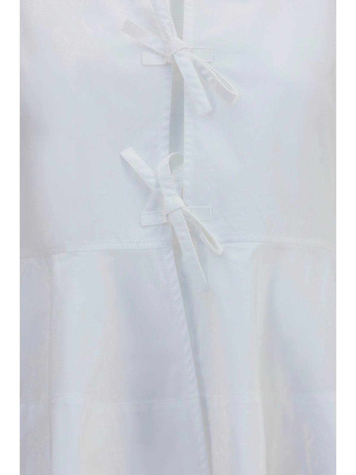 Ganni Women Cotton Poplin Blouse With Bows GANNI