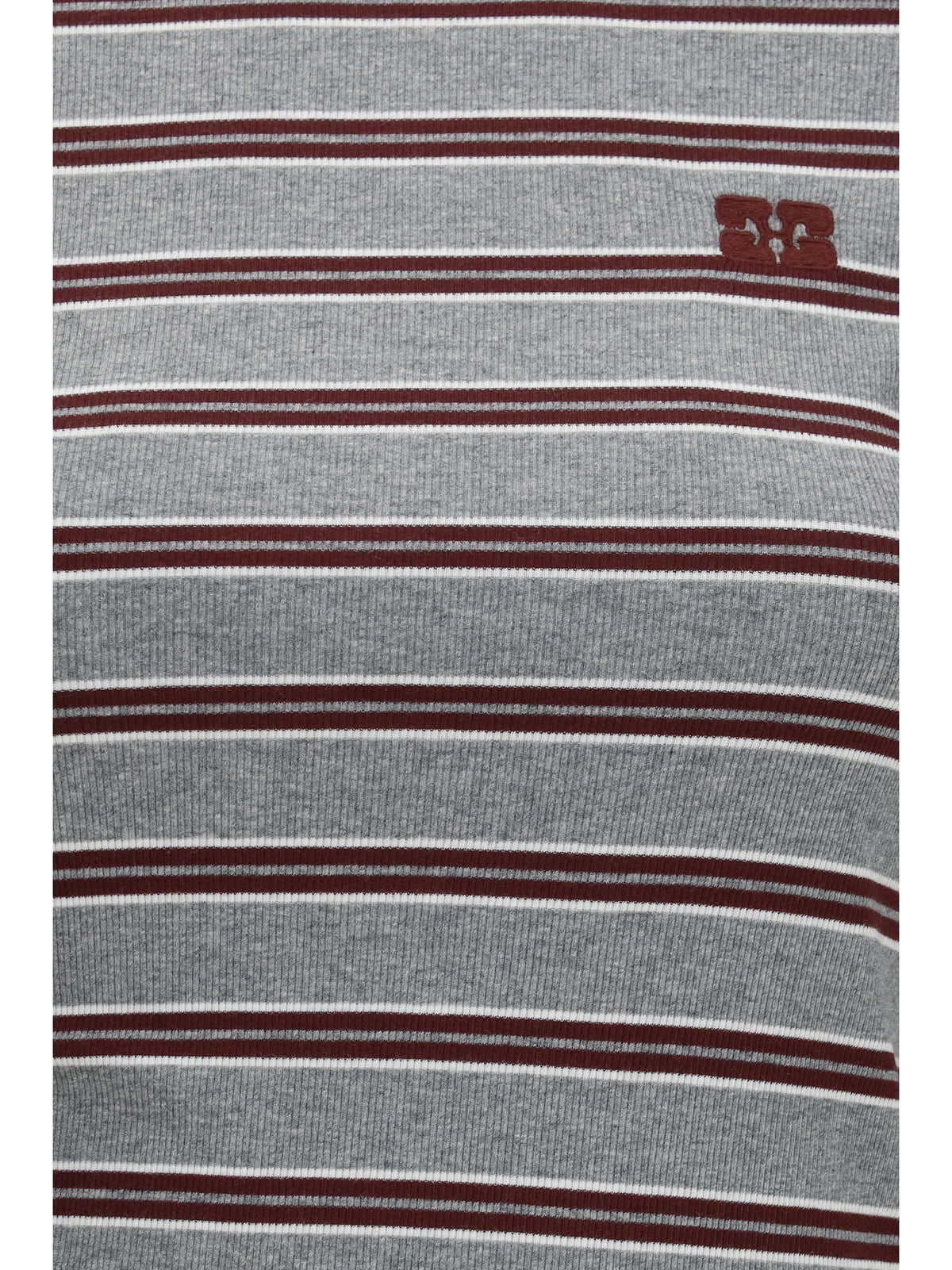Ganni Women Double-Sleeve Striped Cotton T-Shirt GANNI