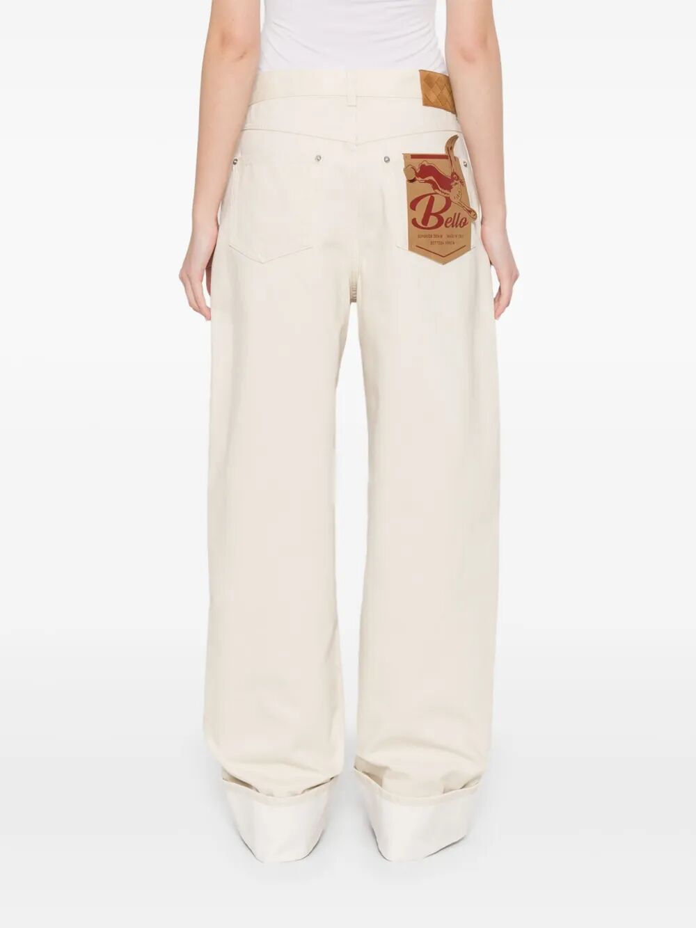Bottega Veneta Women Back Print Straight Leg Jeans BOTTEGA VENETA