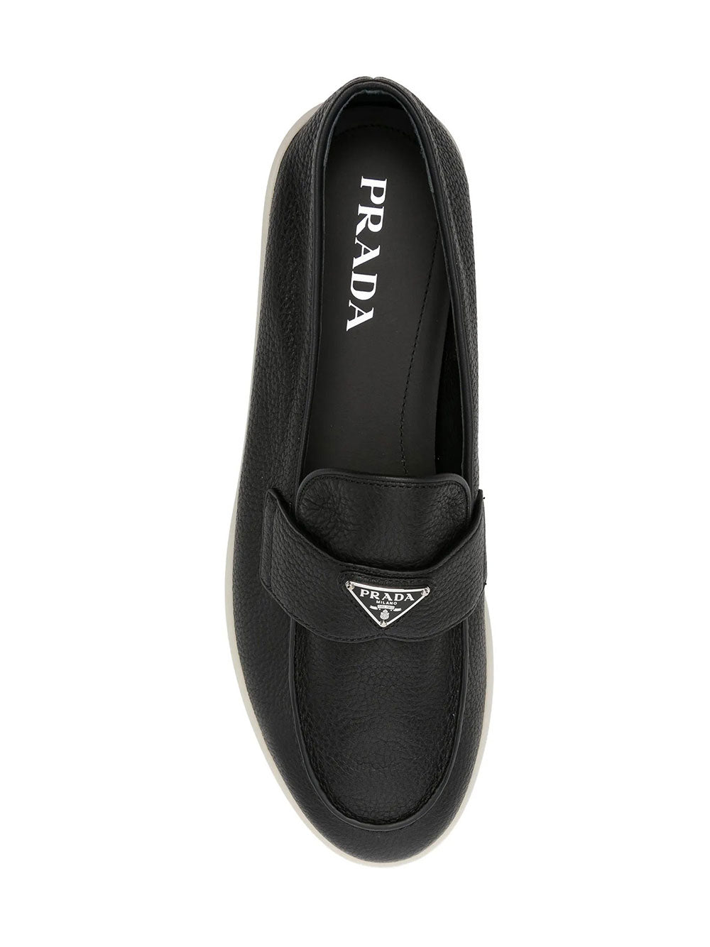 Prada Men Grained Leather Loafers PRADA