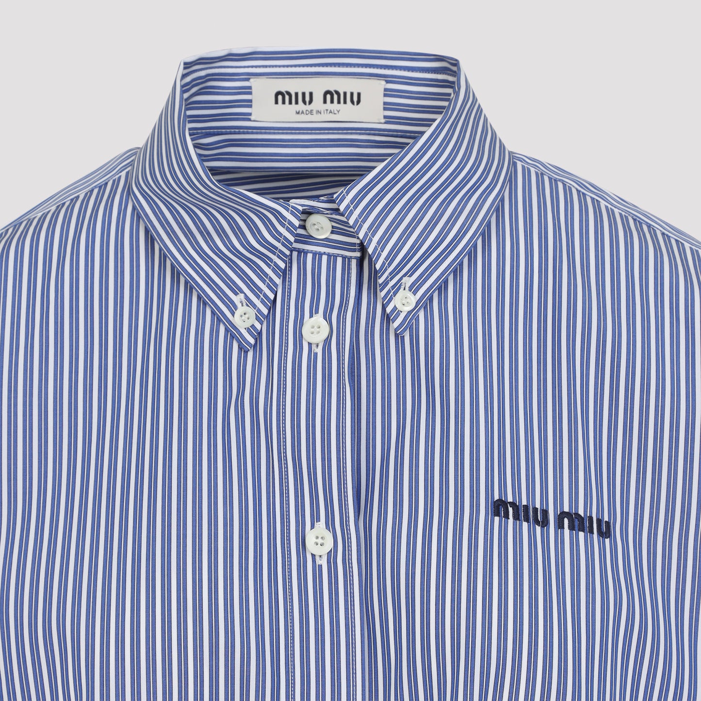Miu Miu Striped Cropped Shirt Women MIU MIU