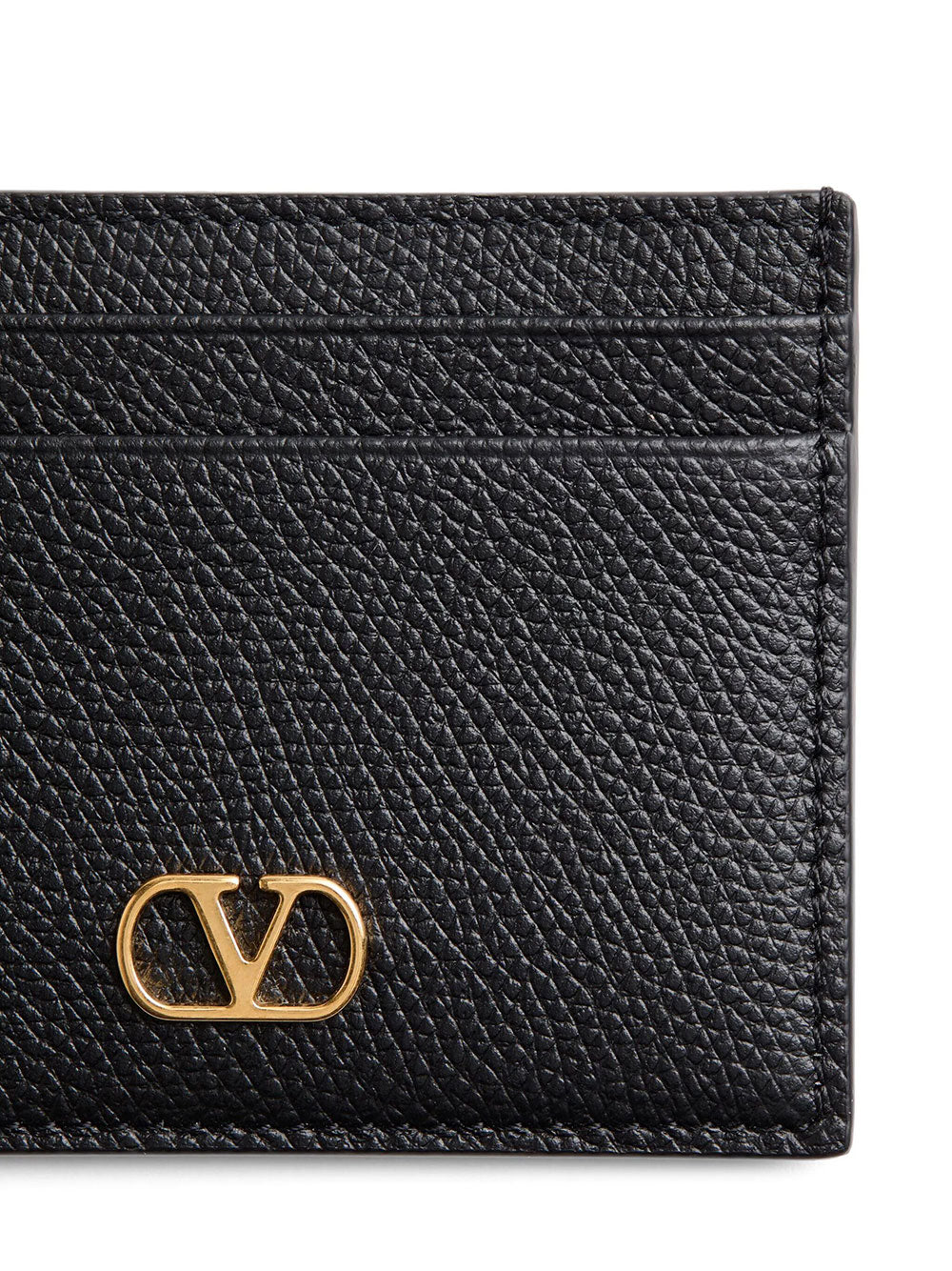 Valentino Garavani Women Vlogo Signature Grainy Leather Card Holder VALENTINO GARAVANI
