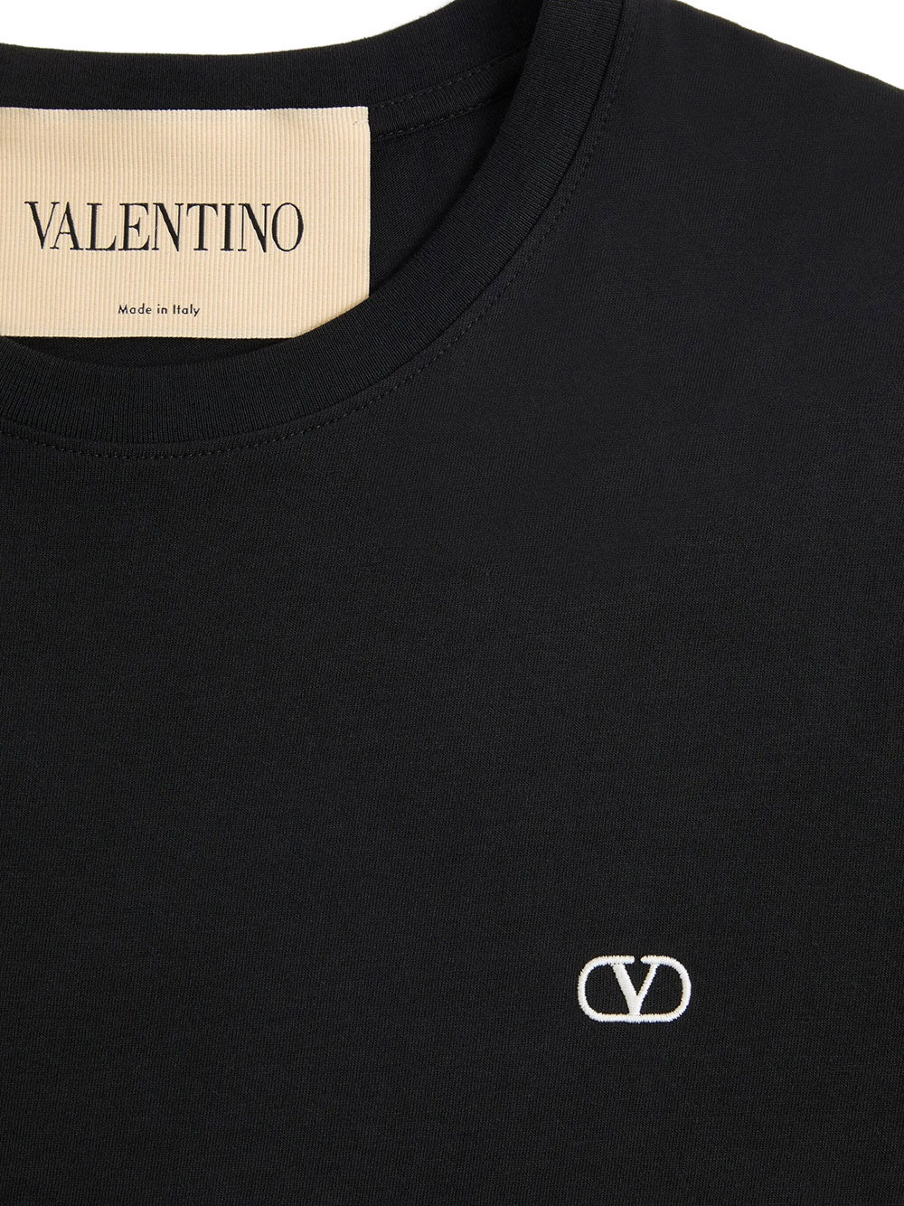 Valentino Garavani Men Valentino Cotton T-Shirt With Vlogo Embroidery VALENTINO GARAVANI