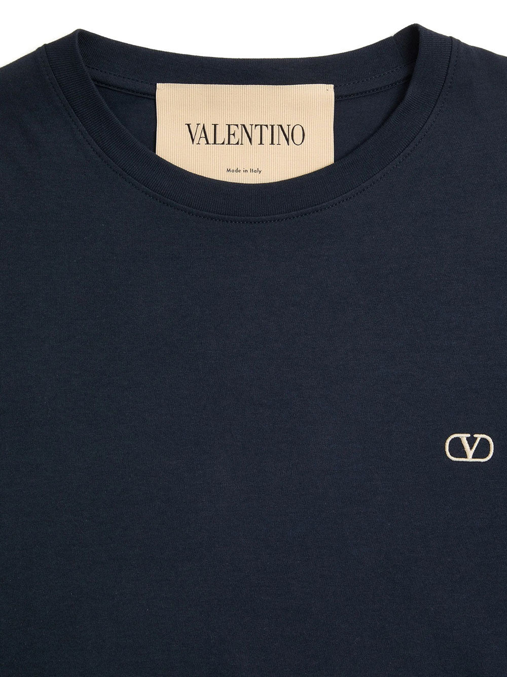 Valentino Garavani Men Valentino Cotton T-Shirt With Vlogo Embroidery VALENTINO GARAVANI