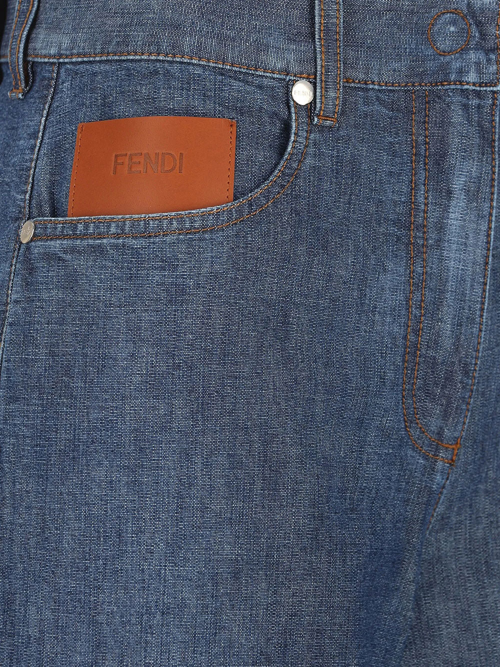 Fendi Women Ff Chambray Long Jeans FENDI