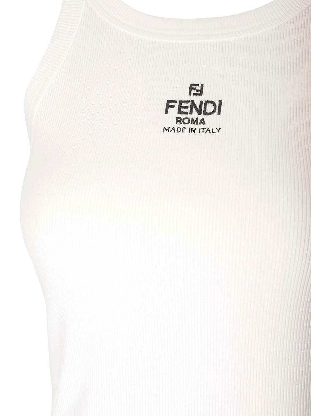 Fendi Women Fendi Ribs Top With Logo Embroidery FENDI
