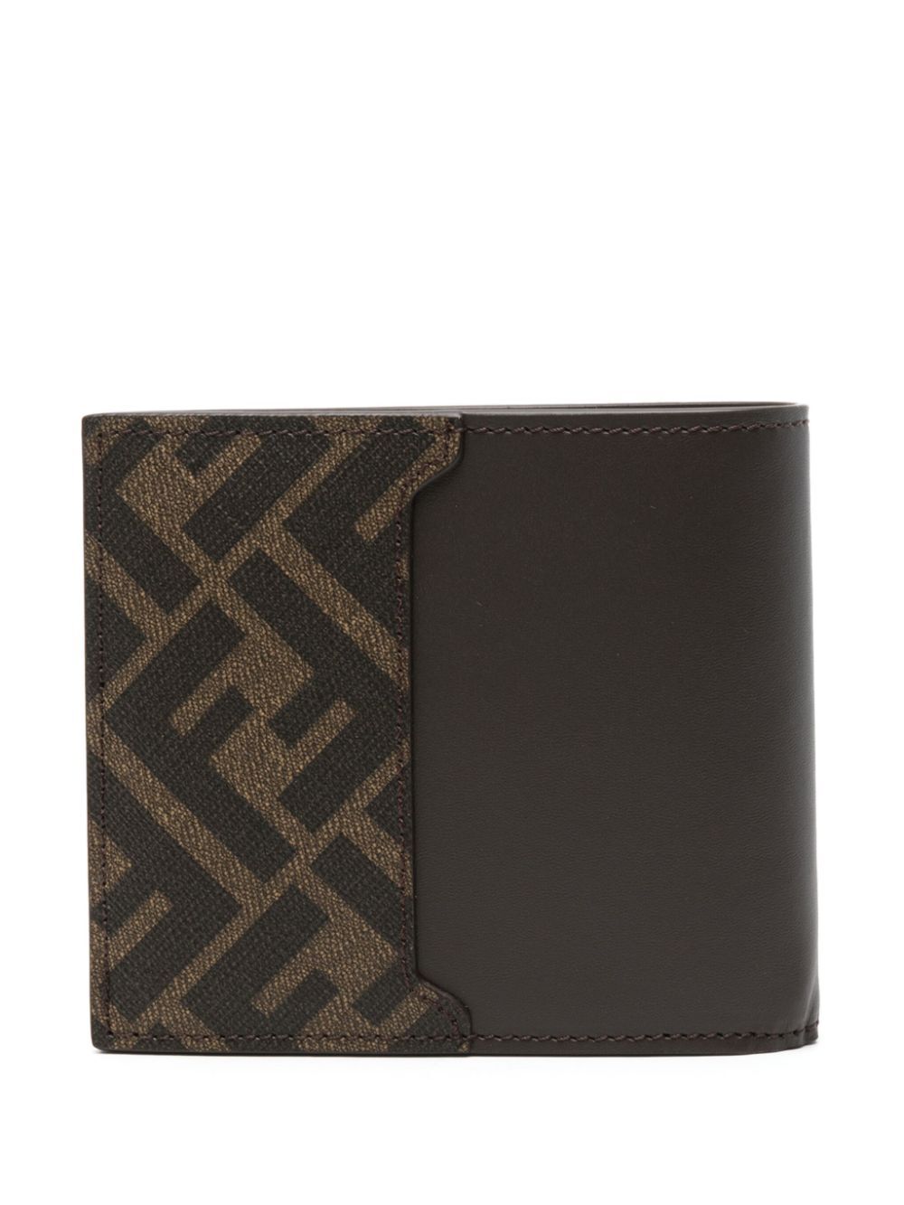 Fendi Men Leather And Ff Canvas Compact Bi-Fold Wallet FENDI