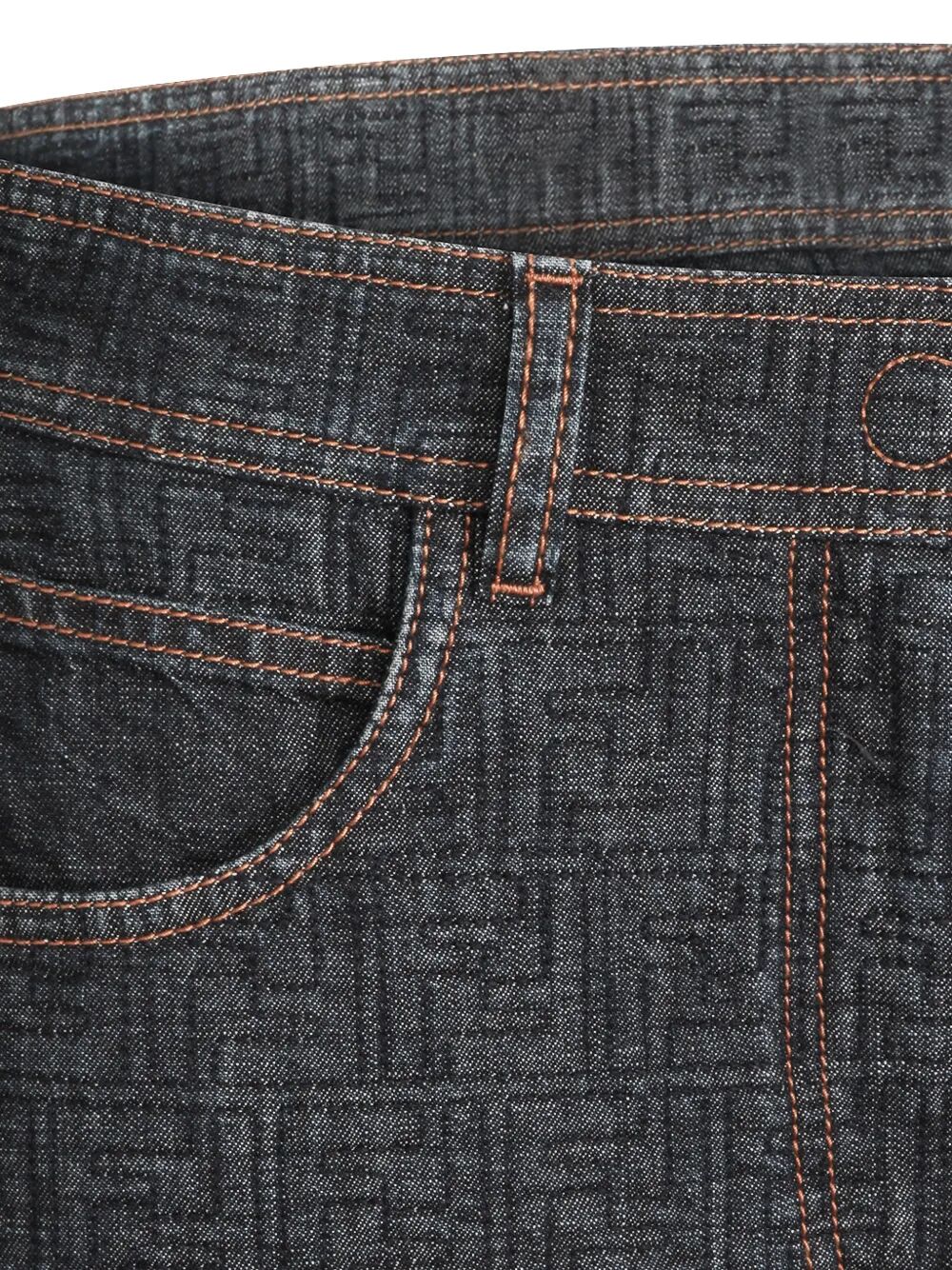 Fendi Women Flared Midi Denim Skirt With All-Over Quilted Ff Motif FENDI