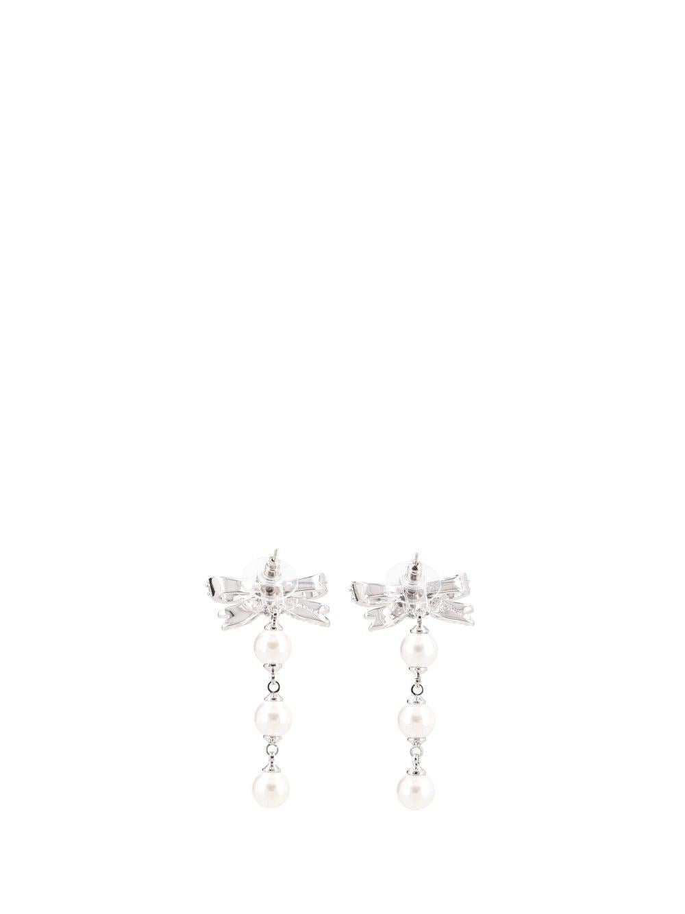 Self-Portrait Women Bow Earrings With Pearl-Effect Pendants SELF-PORTRAIT