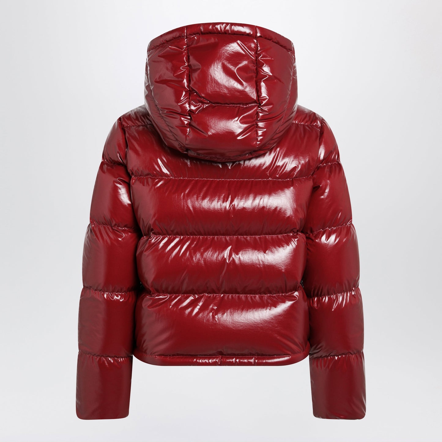 Moncler Niveole Cropped Down Jacket In Glossy Nylon Red Women MONCLER