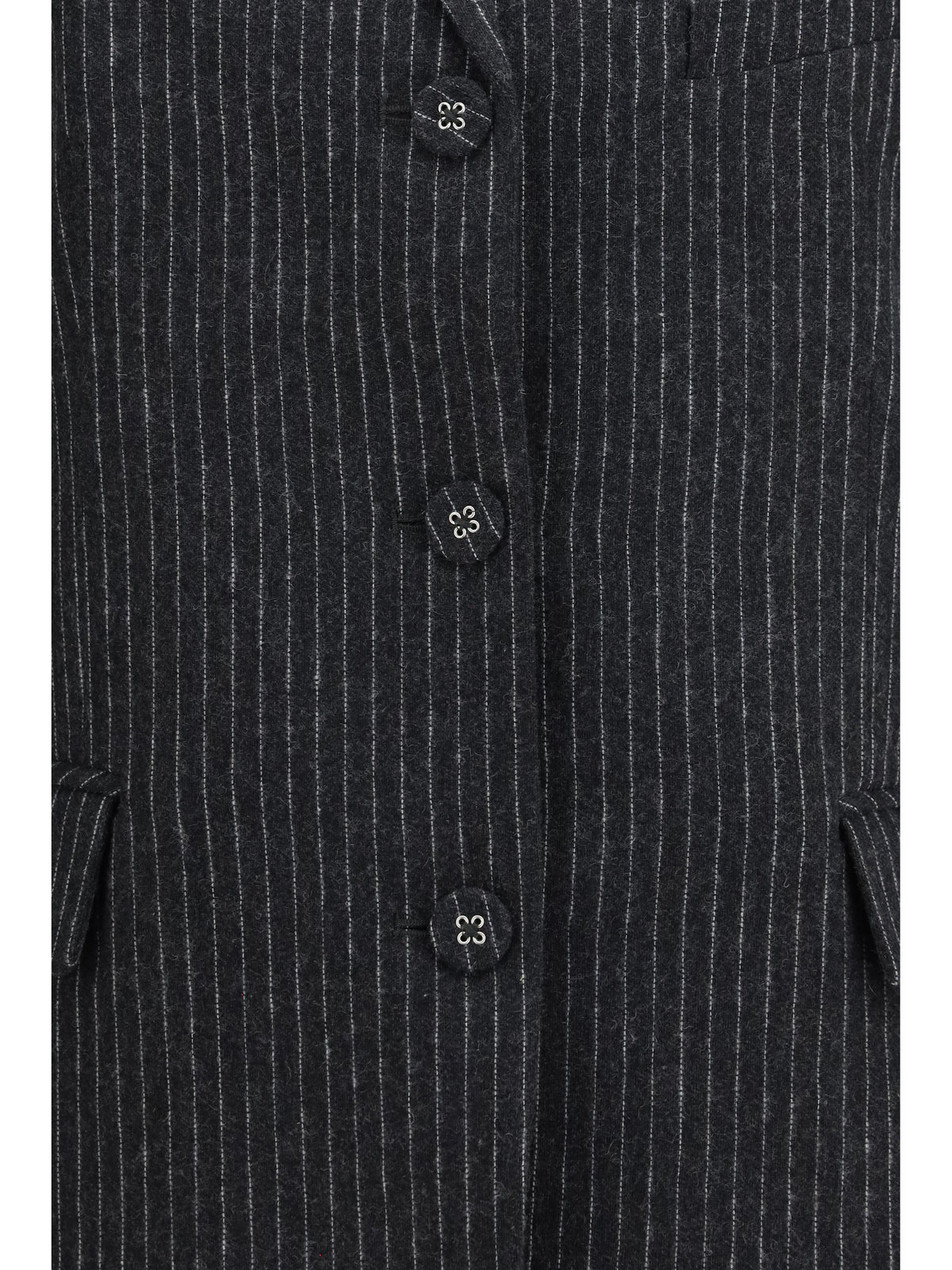 Ganni Women Pinstripe Wool Blazer GANNI