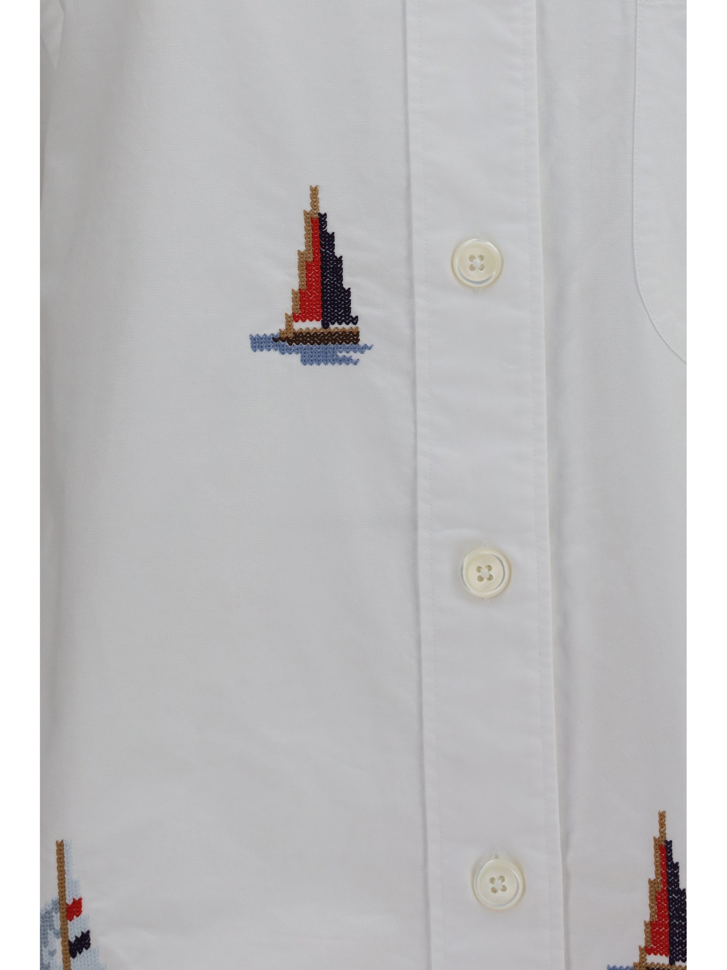 Thom Browne Women Oversized Sailboat-Embroidered Shirt THOM BROWNE