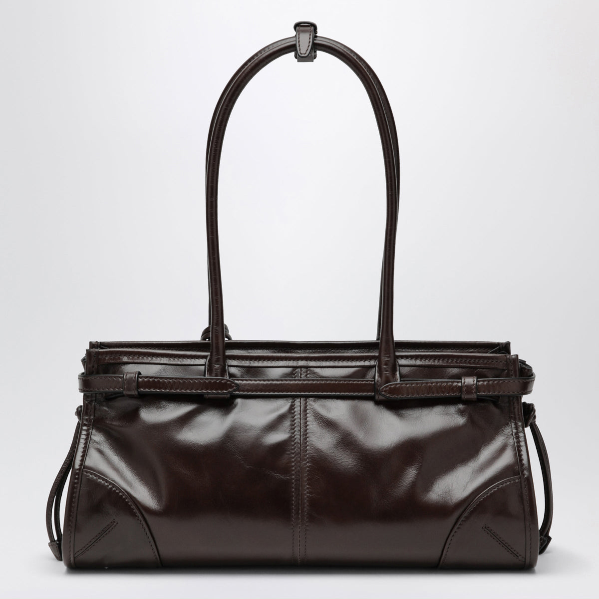 Prada Bonnie Medium Handbag In Dark Brown Calf Leather Women PRADA