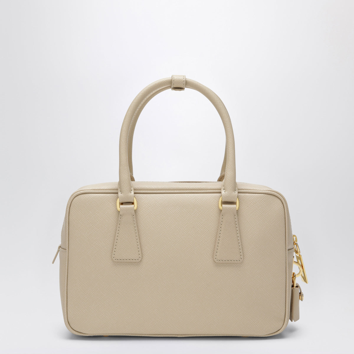 Prada Beige Saffiano Leather Top-Handle Bag Women PRADA