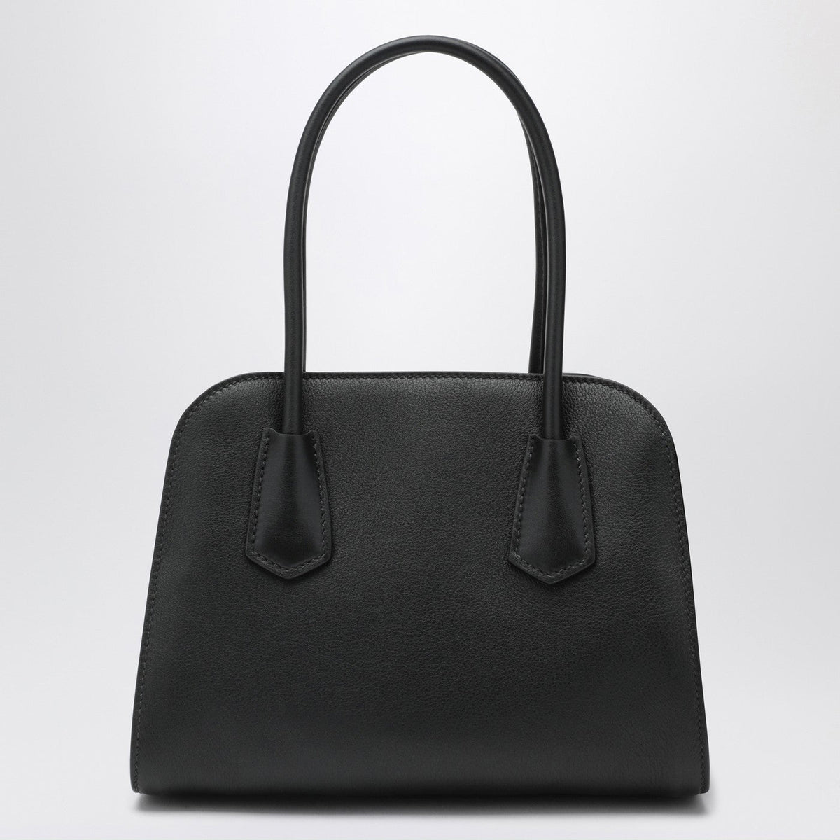 Prada Medium Shopping Bag In Black Leather Women PRADA