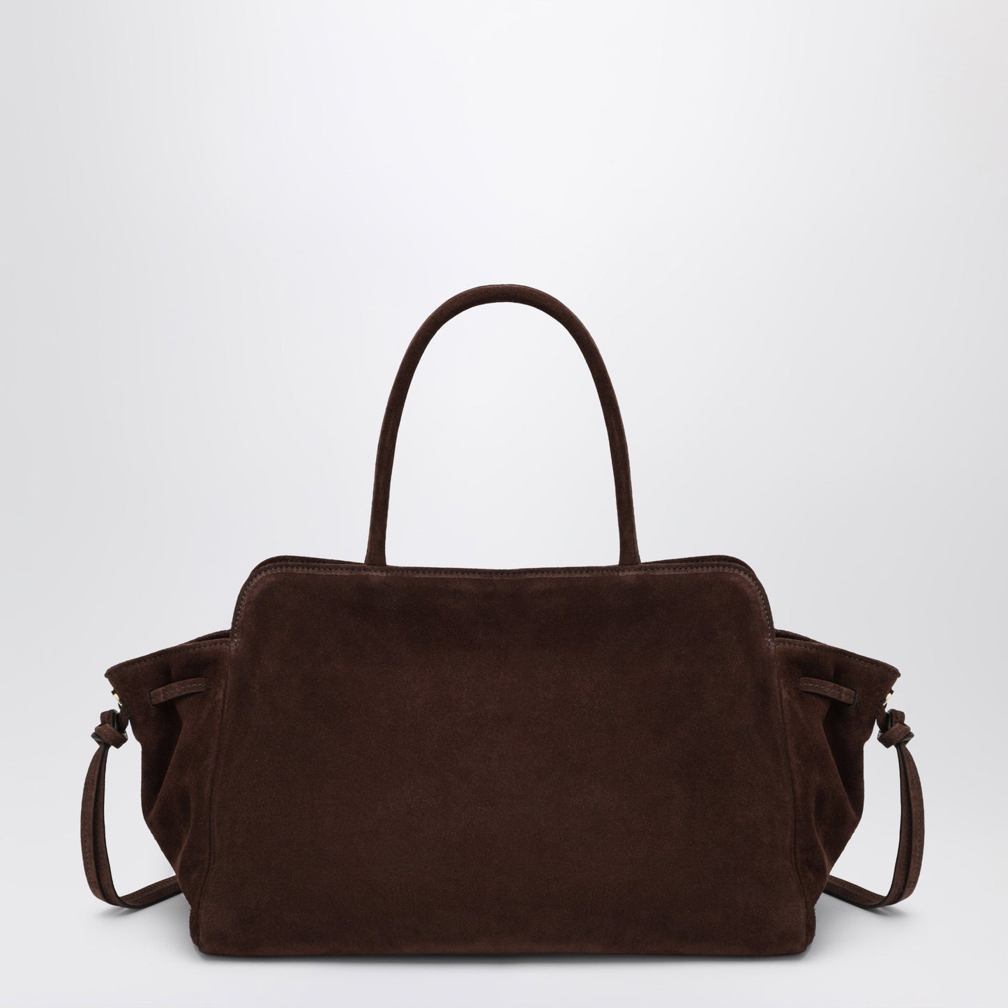 Prada Large Dark Brown Suede Carry Bag Women PRADA