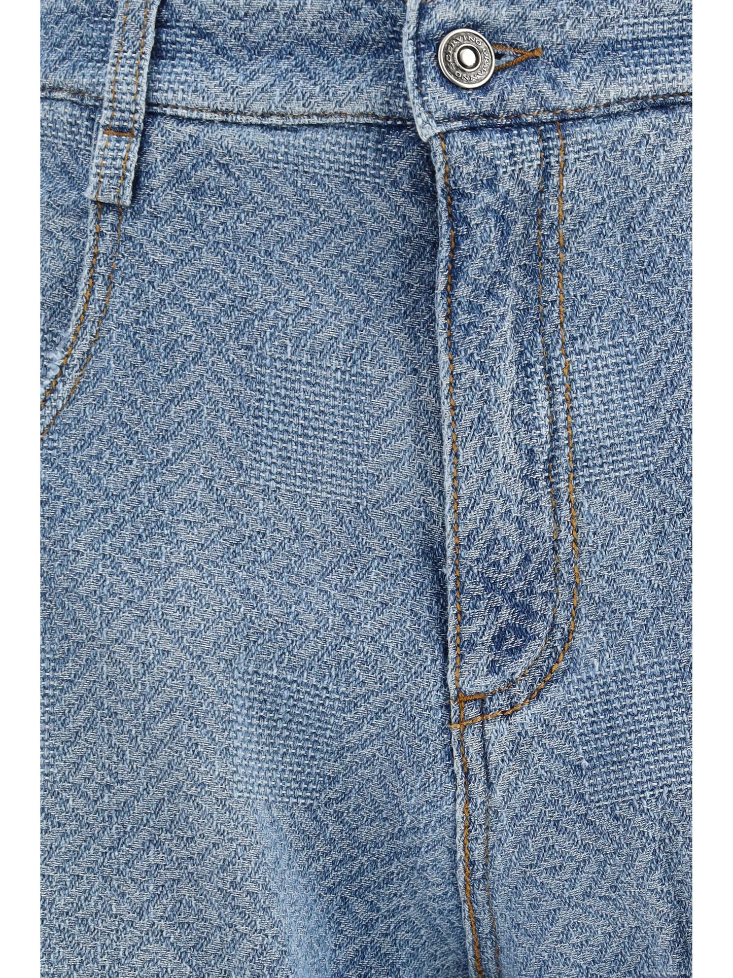 Ermanno Scervino Women Baggy Jeans In Pure Cotton With Resca Pattern ERMANO SCERVINO