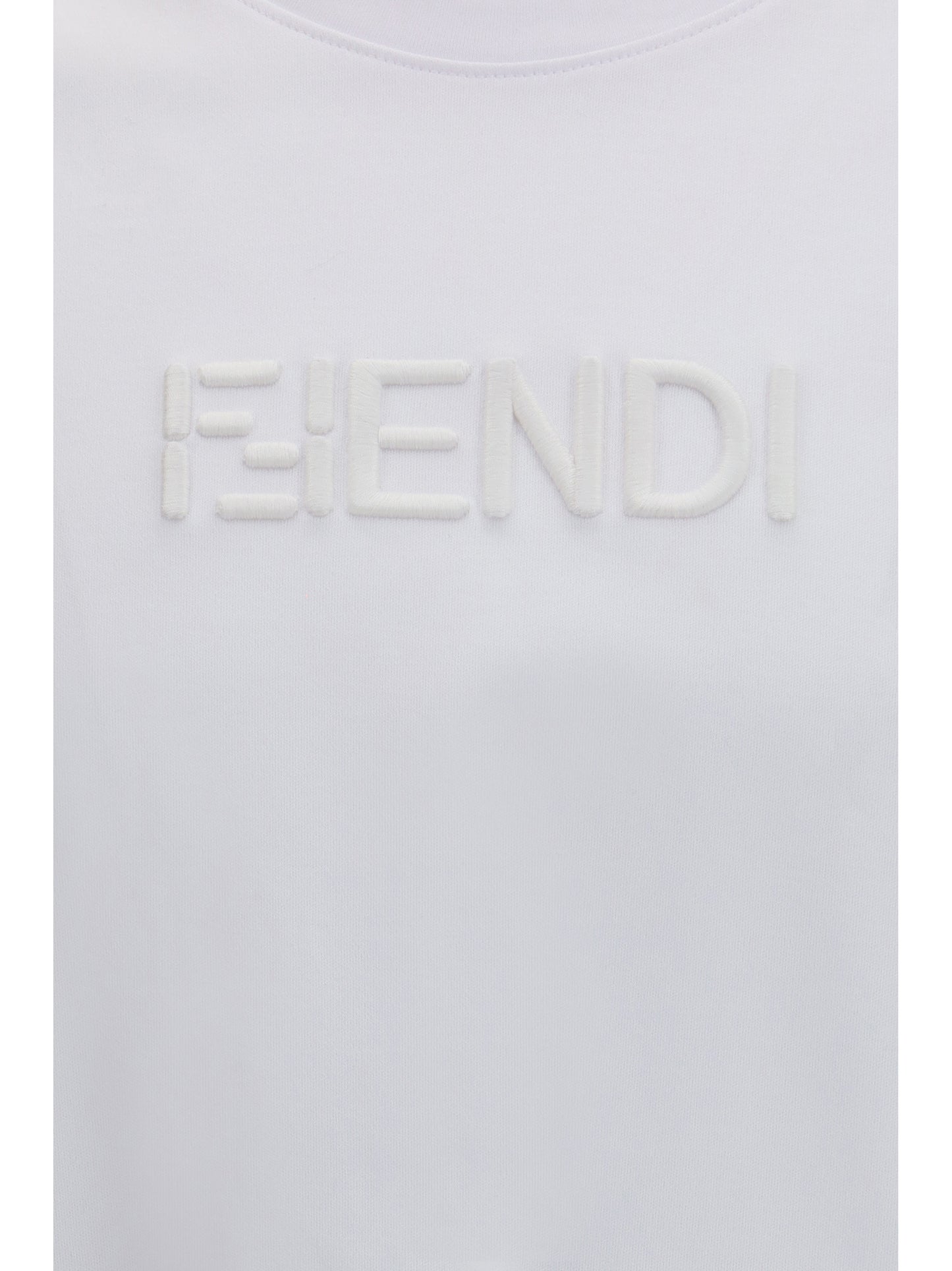 Fendi Men Cotton T-Shirt With Embroidered Logo FENDI