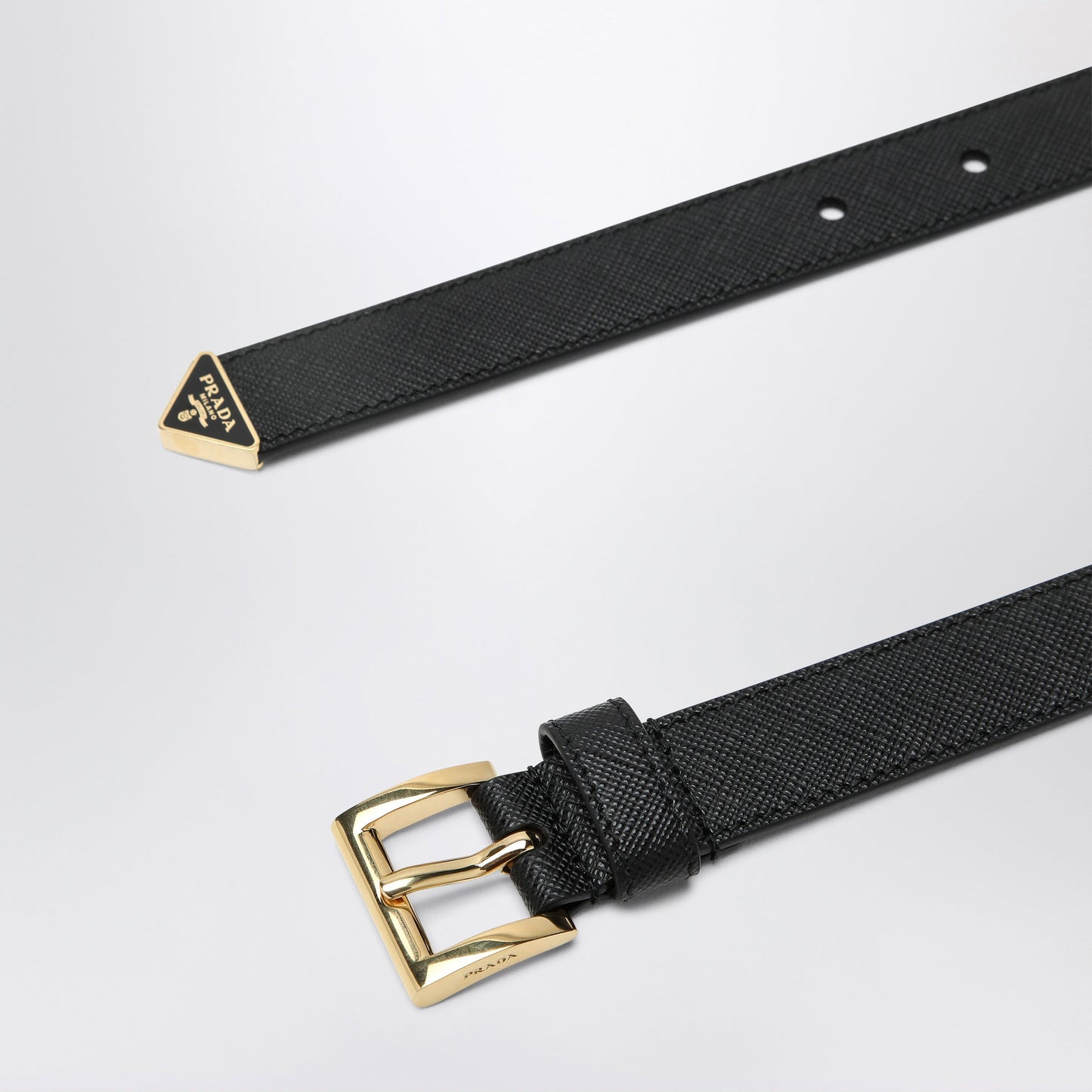 Prada Black Saffiano Leather Belt Women PRADA