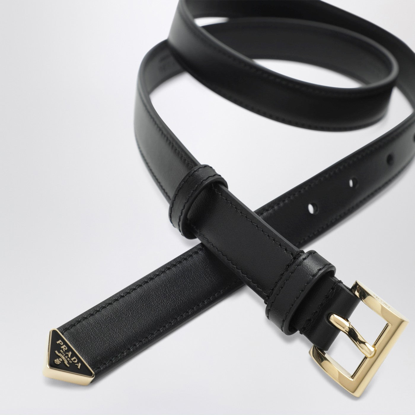 Prada Black Belt With Applique Women PRADA