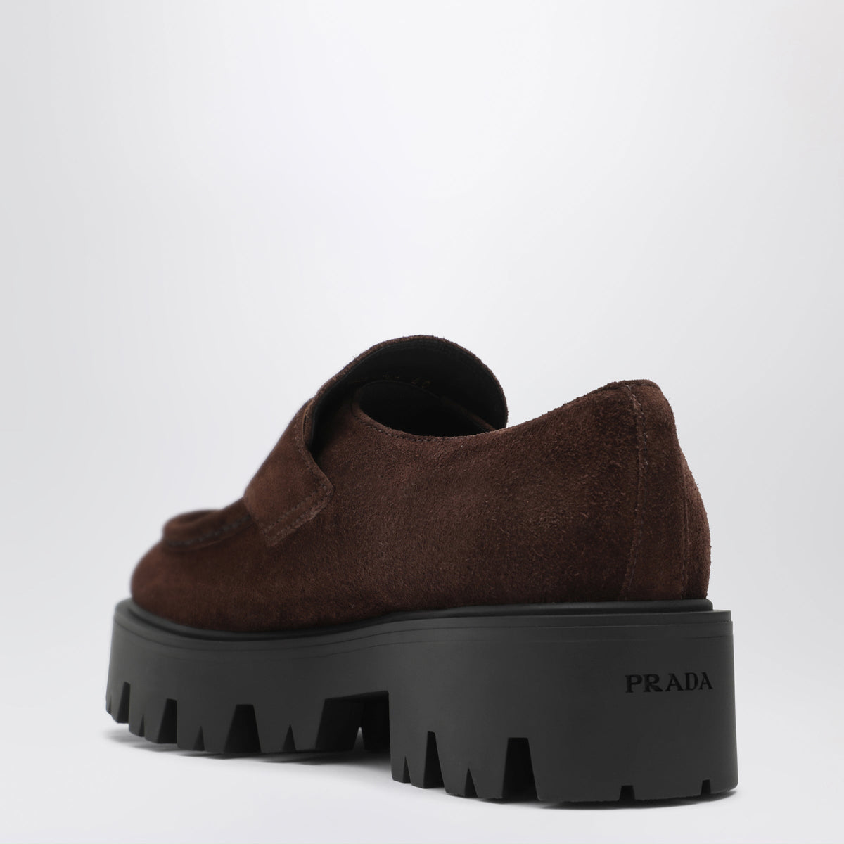 Prada Dark Brown Suede Loafers Women
