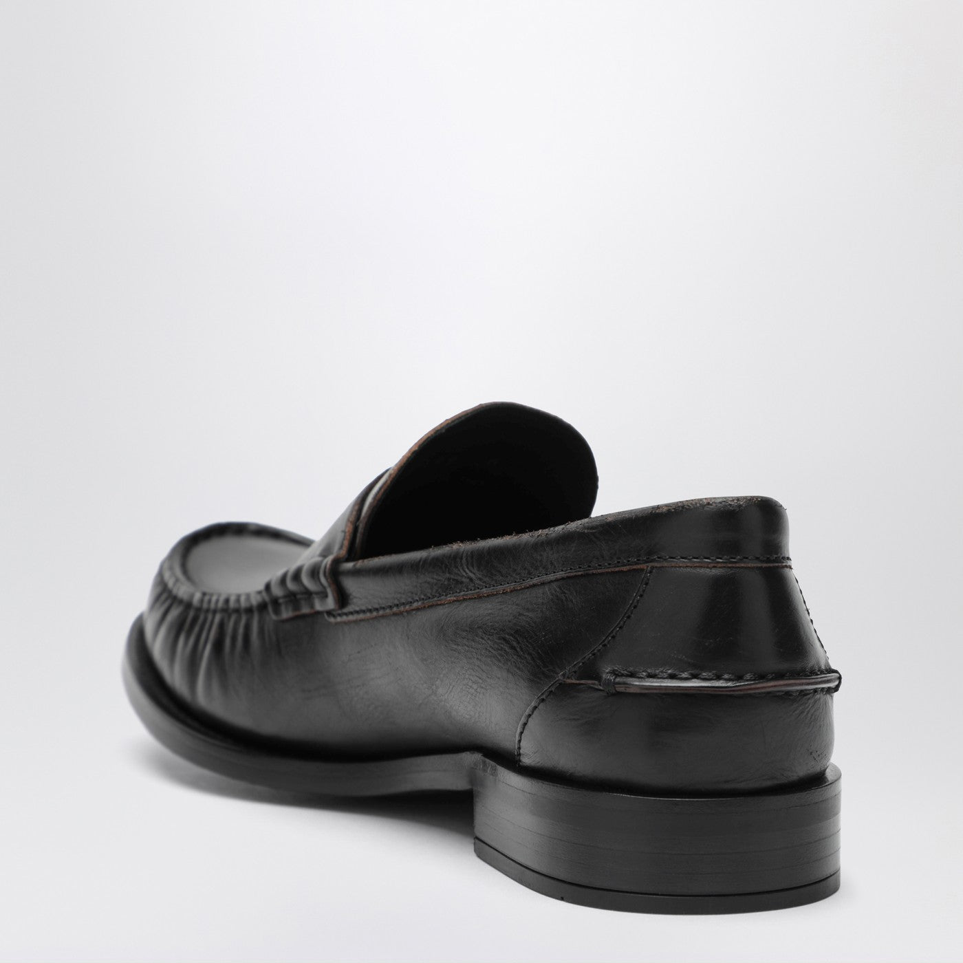 Prada Black Polished Leather Loafers Women PRADA