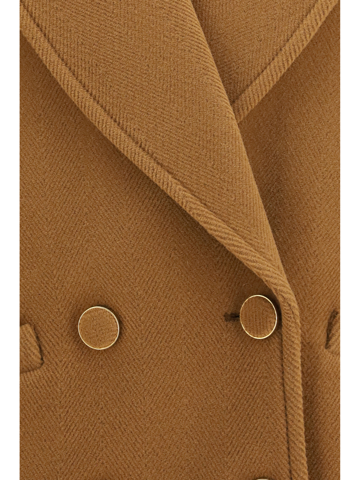 Chloé Women Double-Breasted Herringbone Wool Short Coat